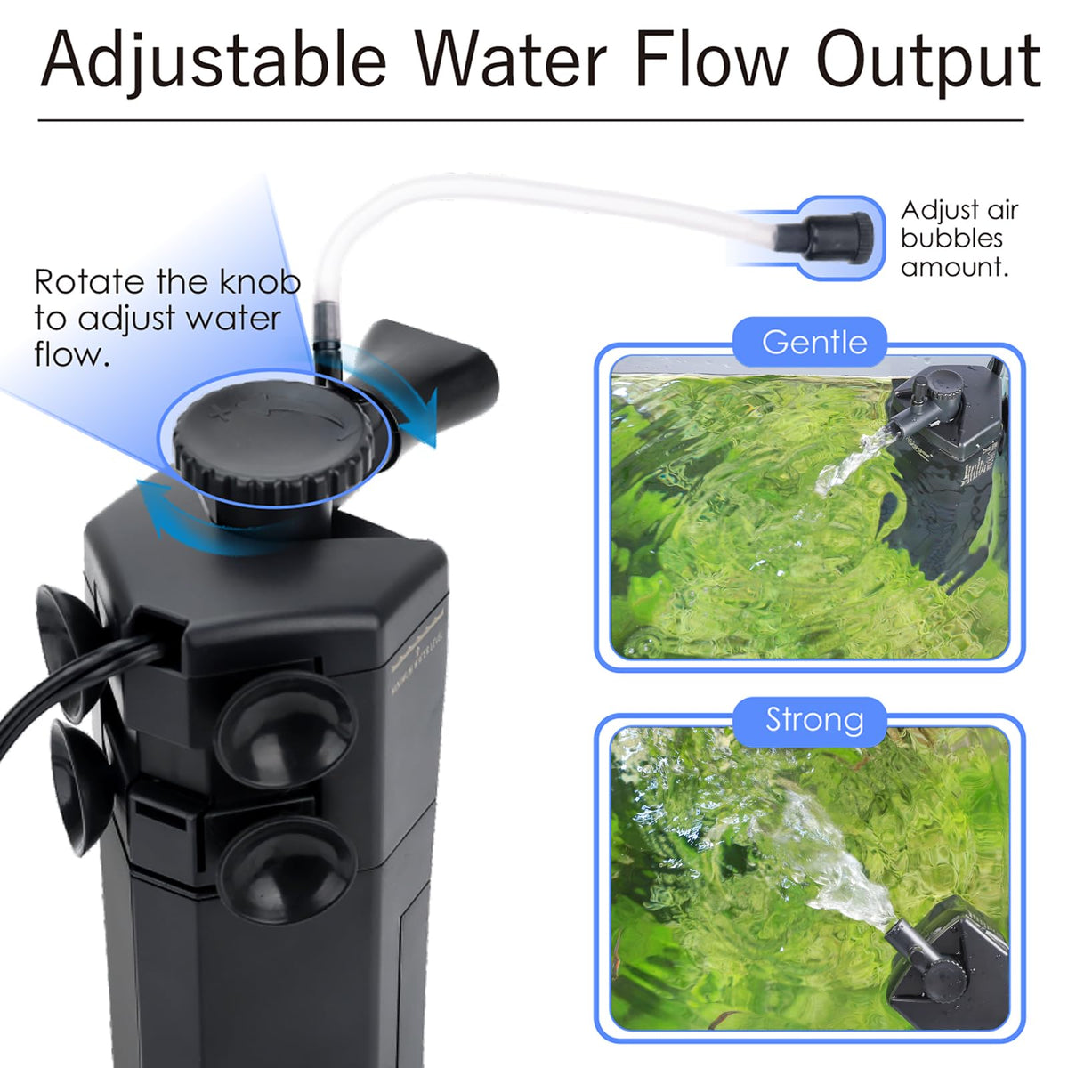 hygger 120GPH Silent Aquarium Internal Filter for 10 20 - hygger Official Imagery - 5