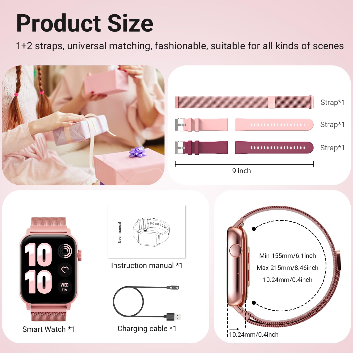 Trendia Smart Watches for Women, 1.83'' HD Fitness Tracker with Answer - View 7