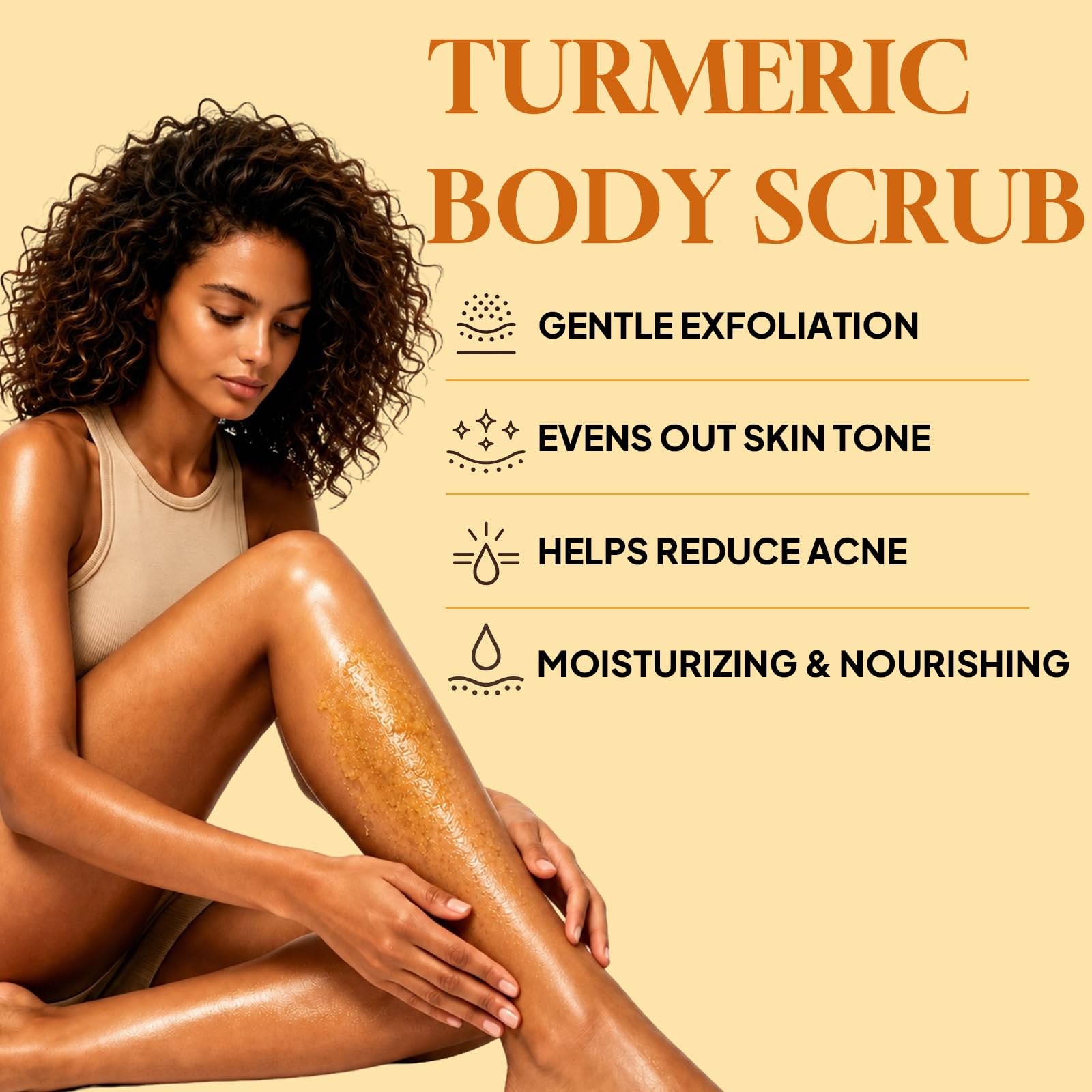 ZAIDOC 3Packs Turmeric Lemon Body Scrub, Exfoliating Body Polish with Aloe, - ZAIDOC Official Product View 3