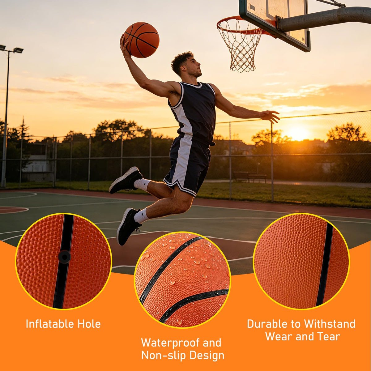 6 Pack Bulk Basketballs Official Outdoor Indoor for Men - SIKEMAY Official Imagery - 6