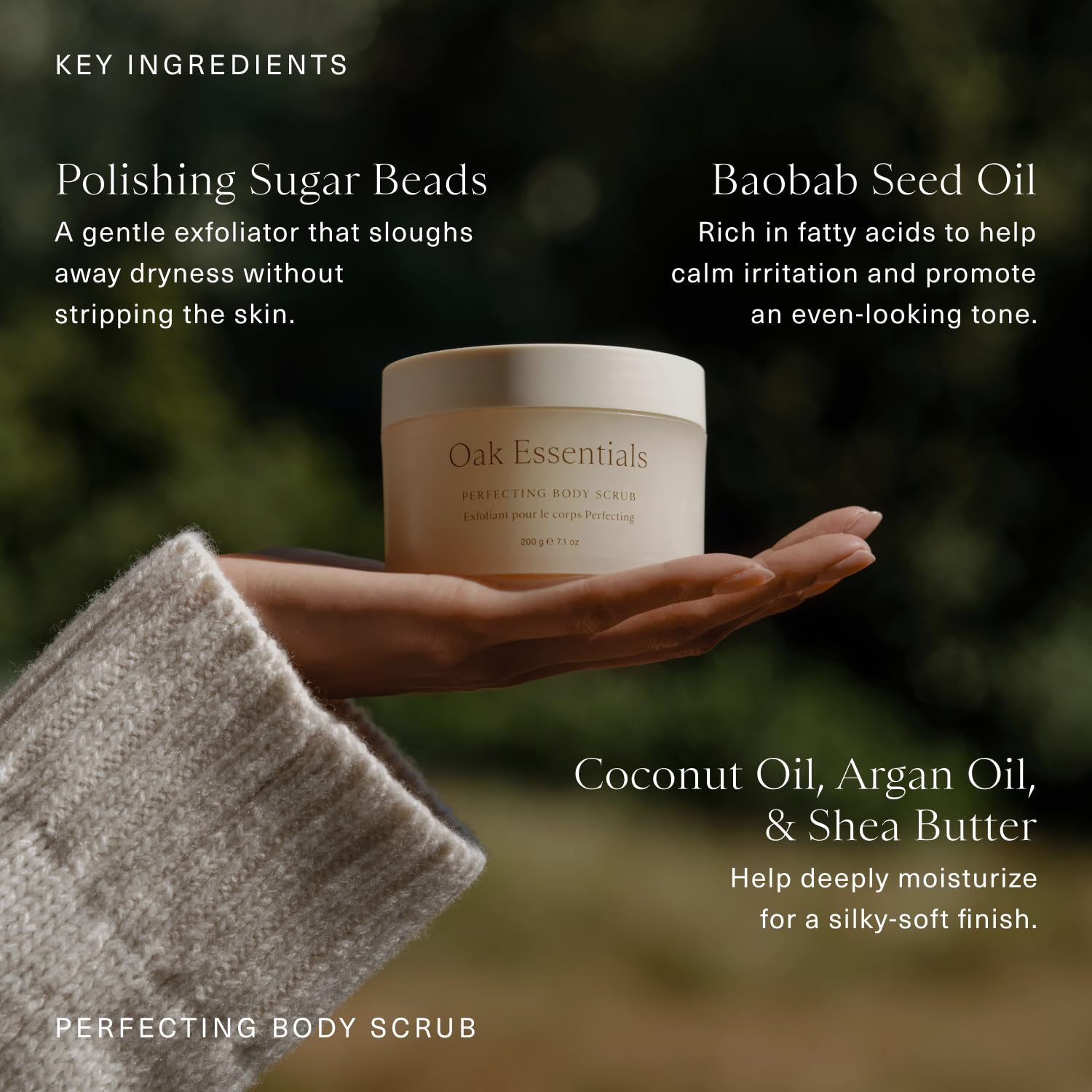 Perfecting Body Scrub Exfoliating Sugar Scrub 7 1oz - Oak Essentials Official Imagery - 5