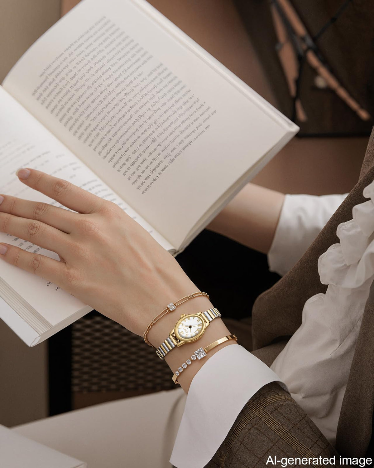 CIVO Small Gold Watches for Women Vintage Roman Stretch - CIVO Official Imagery - 5