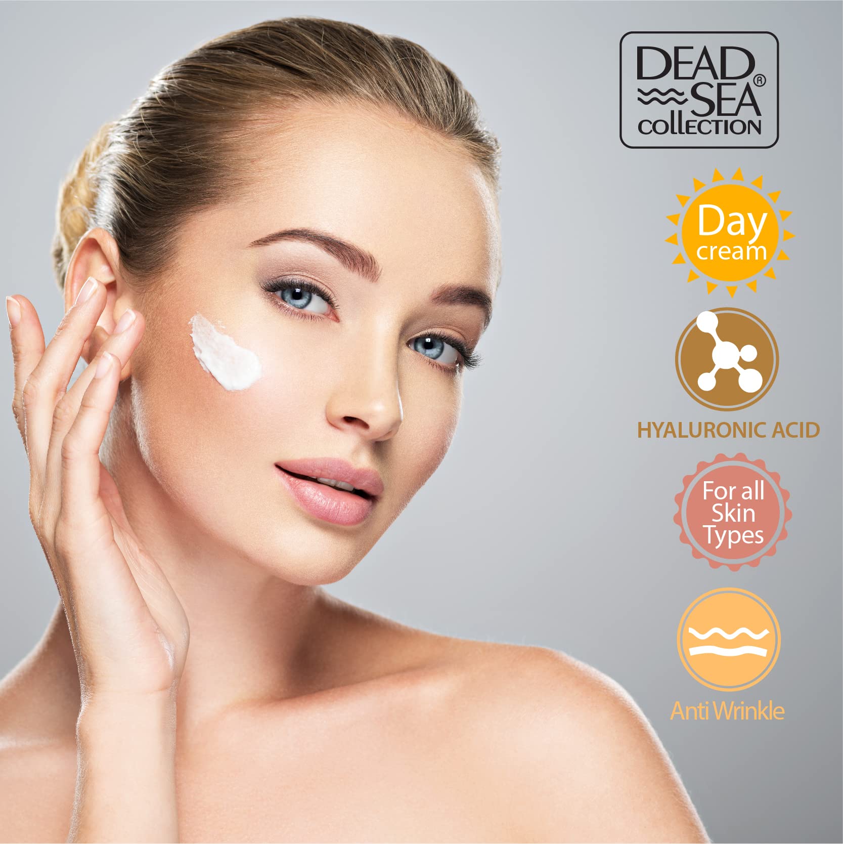 Dead Sea Collection Day Cream for Face with 5% Hyaluronic Acid, Dead Sea Minerals, and Vitamin E – Anti Aging Nourishing Skin Care Moisturizer to Reduce Wrinkles (1.69 fl. oz) - Dead Sea Collection Official Product View 4