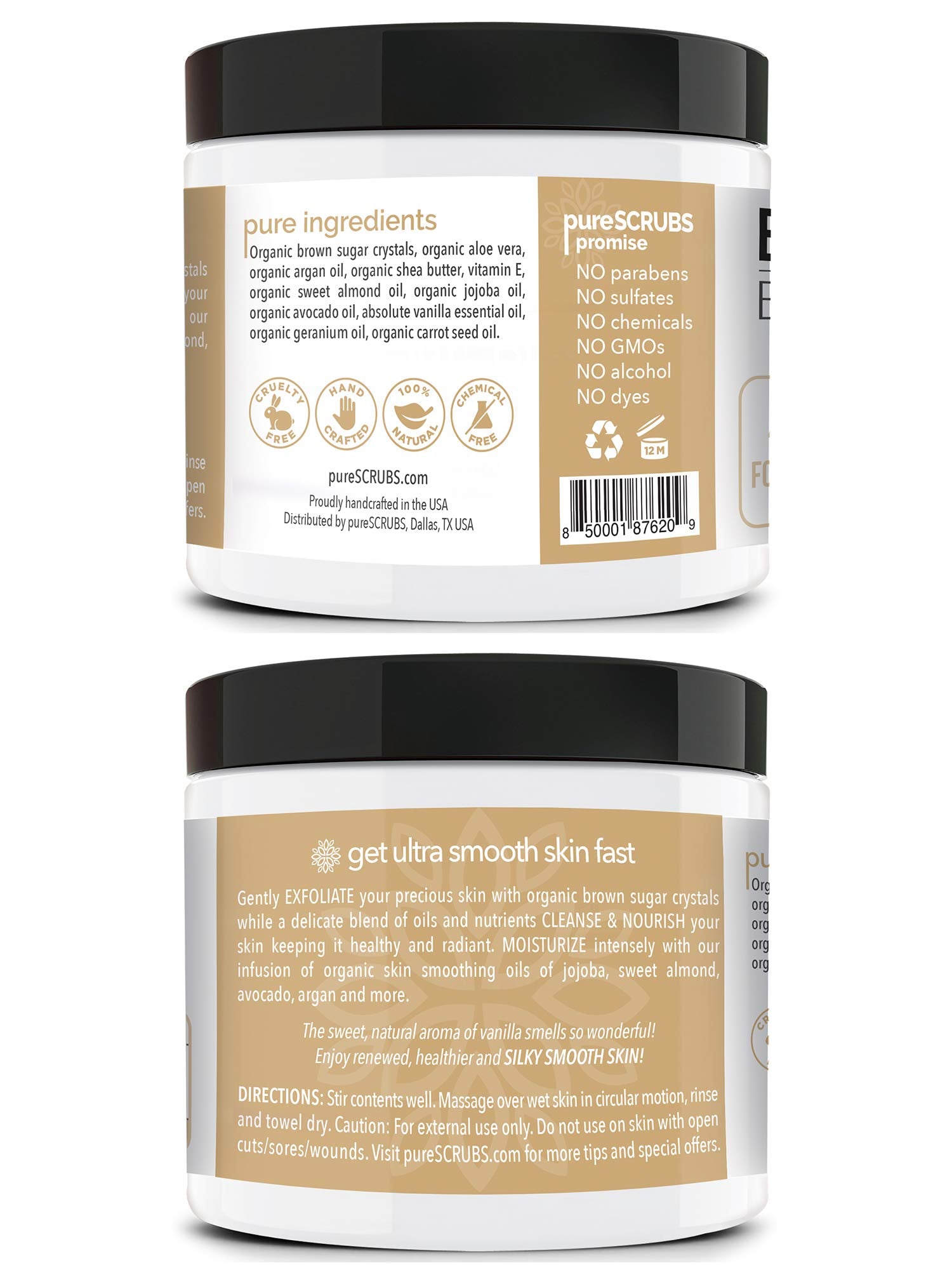 pureSCRUBS Premium Vanilla Brown Sugar Scrub, Exfoliating Body Scrub Set - pureSCRUBS Official Product View 7