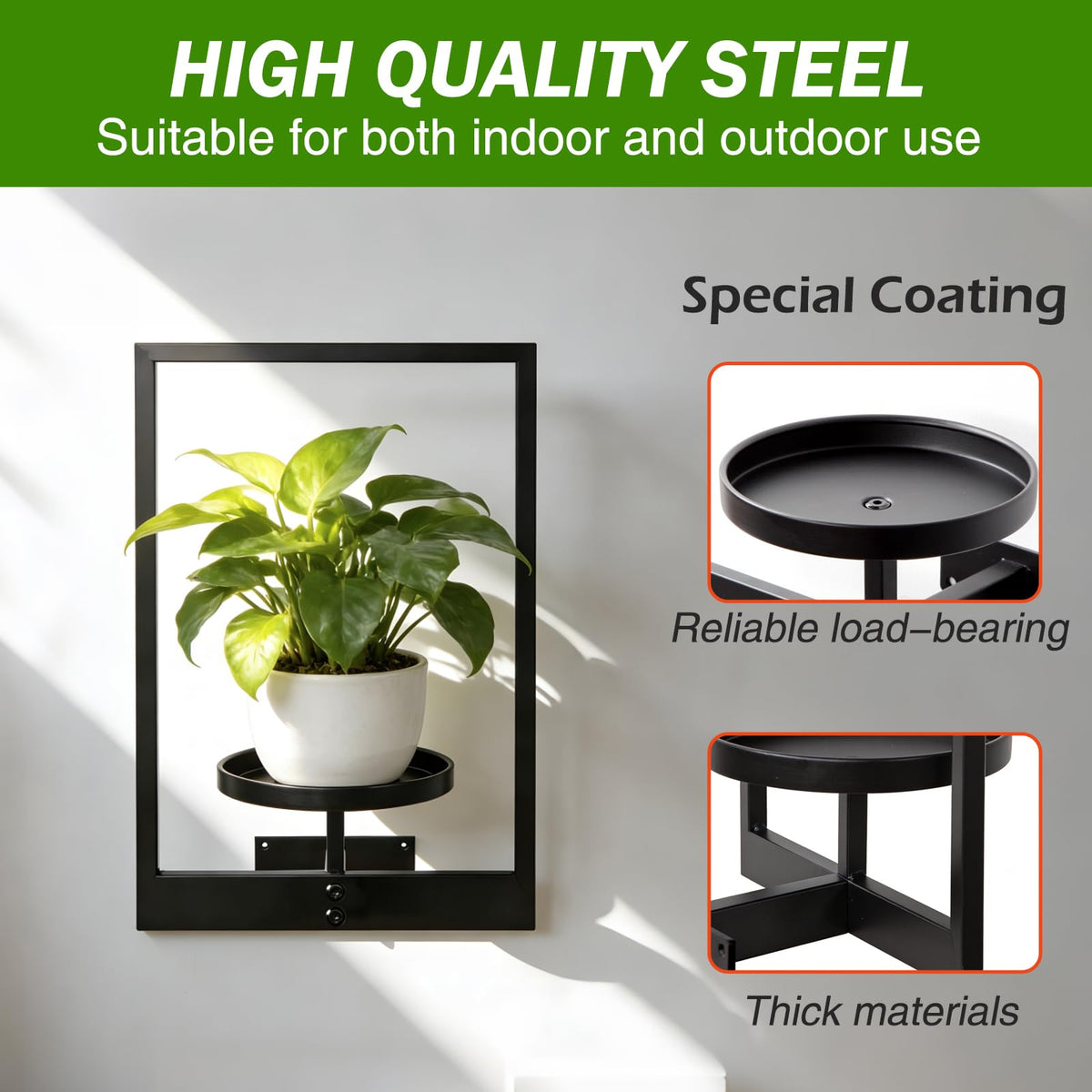 Picture Frame Wall Planters Set of 3 Modern Metal Hanging - bbteroiu Official Imagery - 4