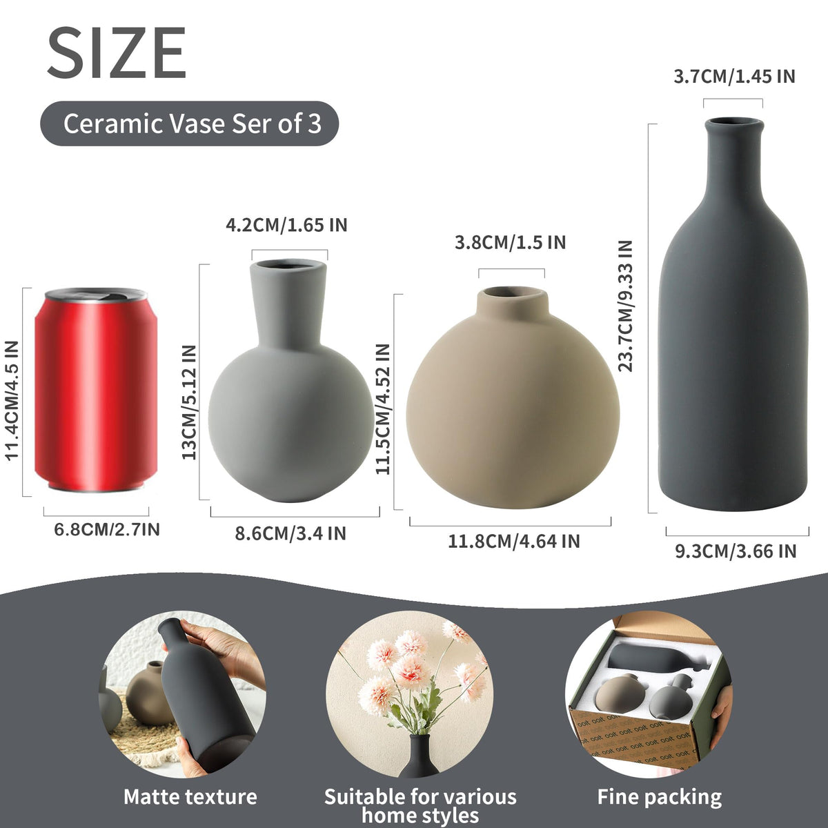Ceramic Vase Set of 3 - ooit Official Imagery - 4