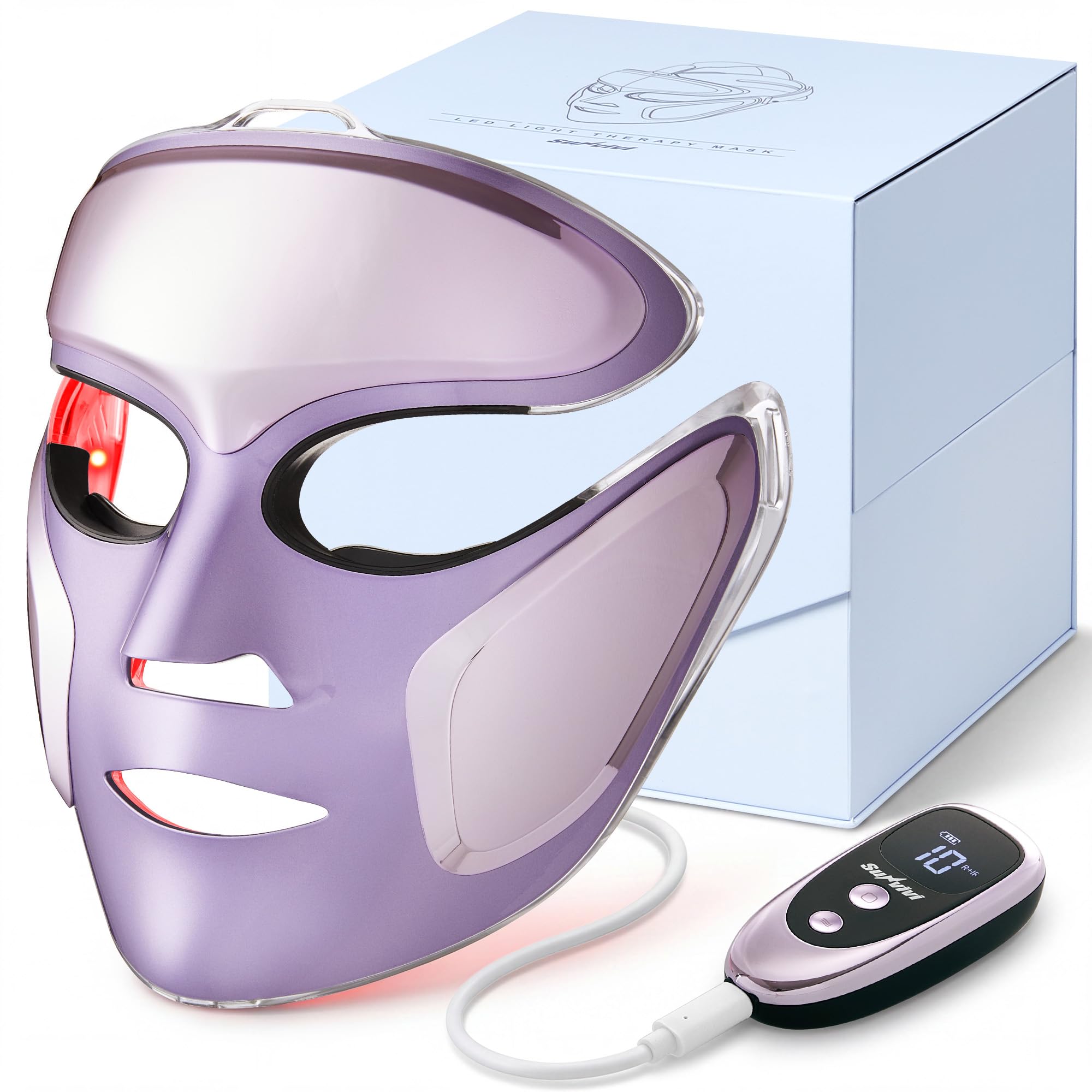 SUNVIVI LED Face Mask Red Light Therapy for Face, Blue Light - SUNVIVI