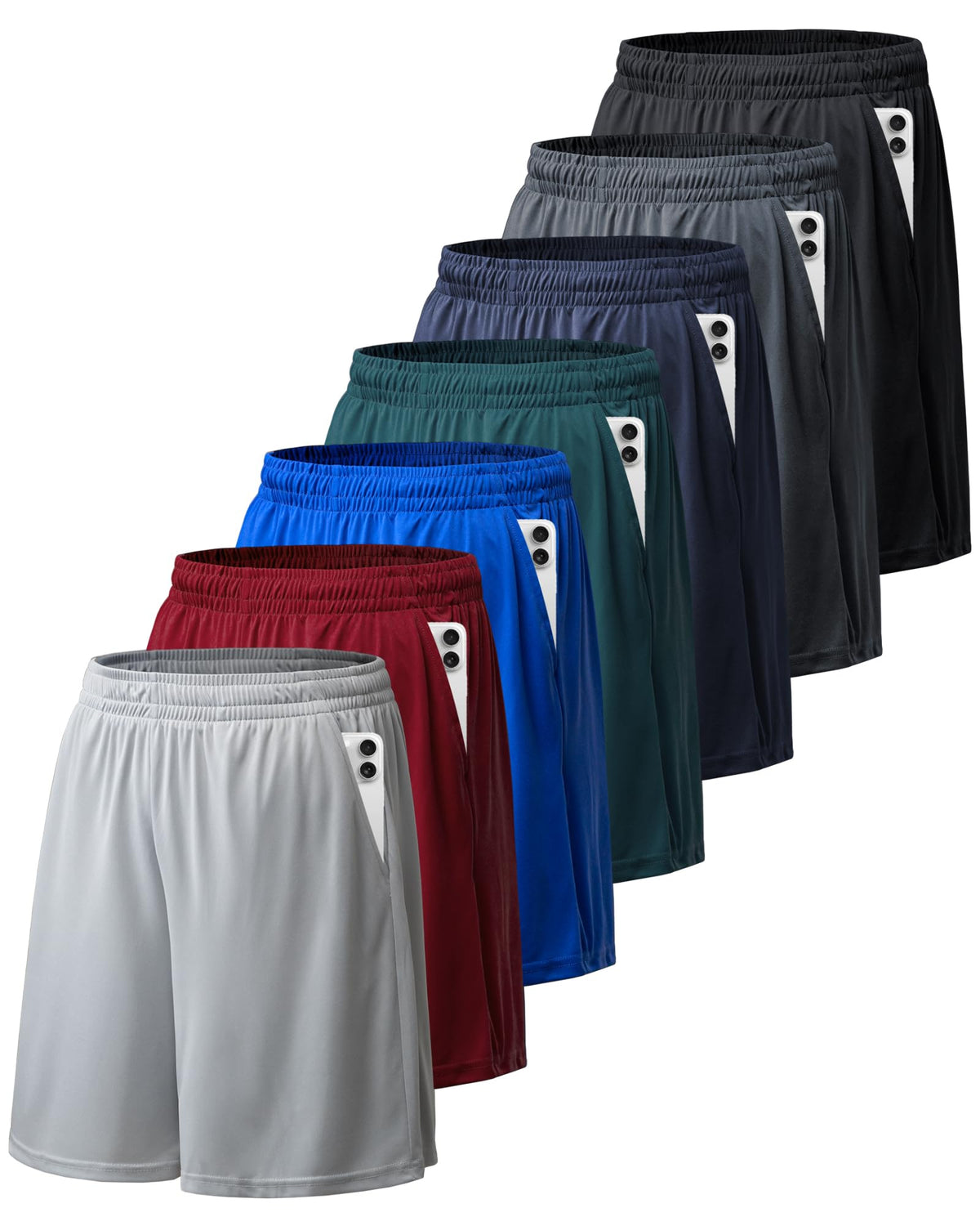 BALENNZ 7 Pack Mens Basketball Shorts with Pockets Athletic - BALENNZ Official Imagery - 6
