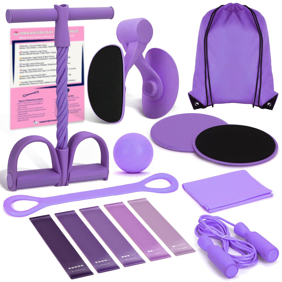 Home Workout Equipment for Women Pedal Resistance Band with - ViraAxis Official Imagery - 2