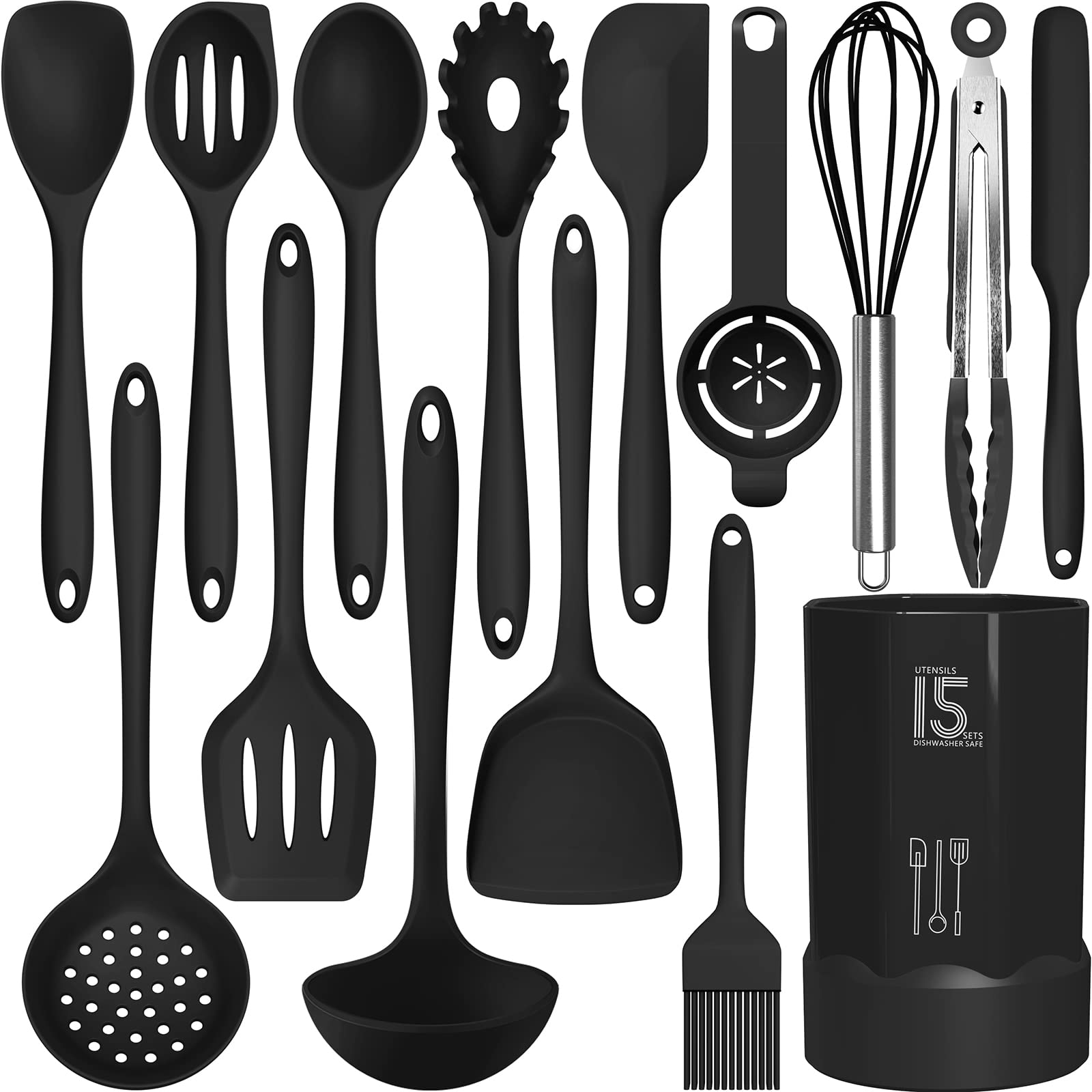 AOTHOD Silicone Cooking Utensils Set - 446°F Heat Resistant Kitch by AOTHOD - Angle View 1