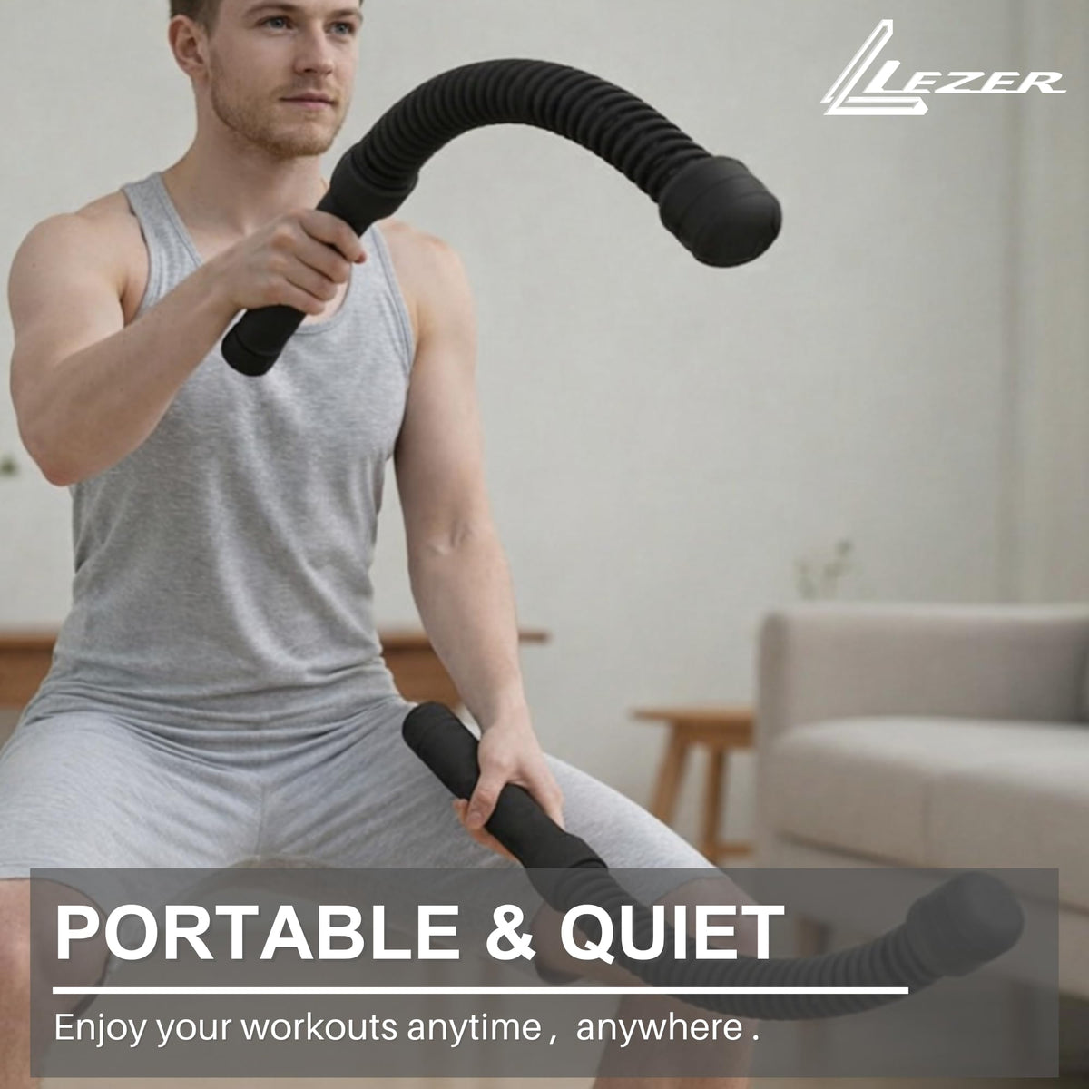 Weighted Ropeless Battle Ropes Cordless Workout Rope for - LEZER Official Imagery - 8