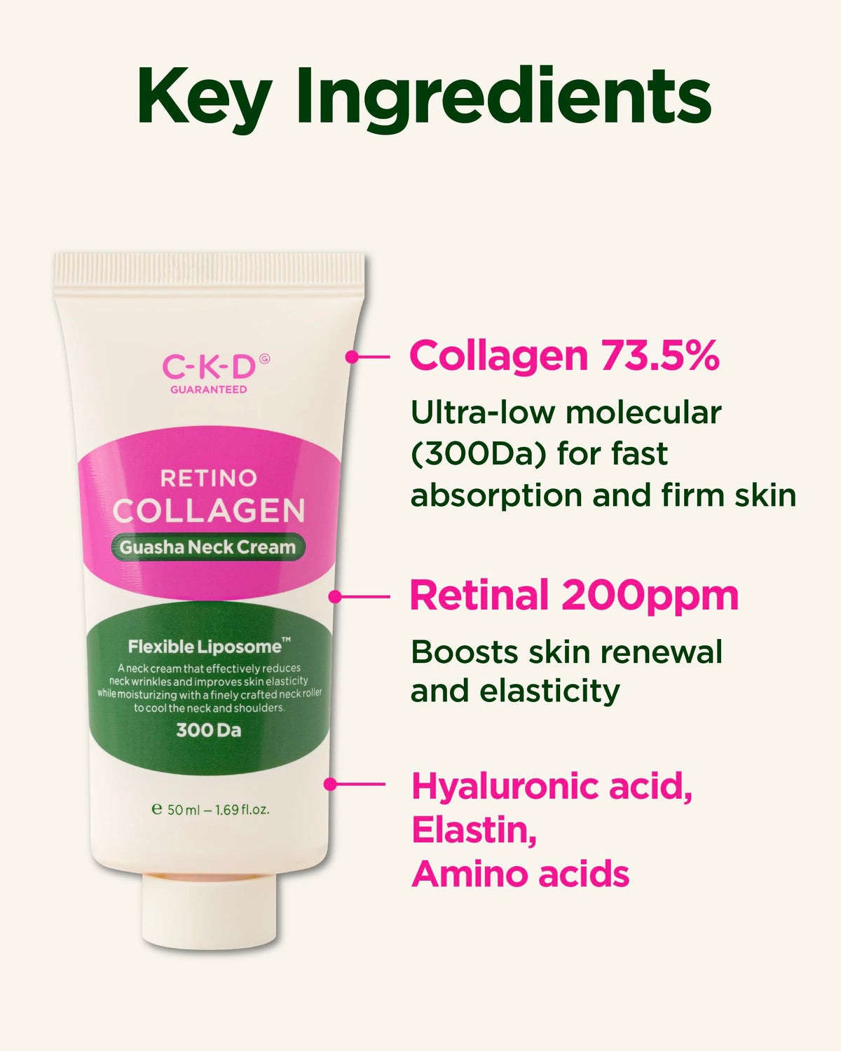 CKD Retinal Collagen Gua Sha Neck Cream Refill - CKD Guaranteed Official Imagery - 8