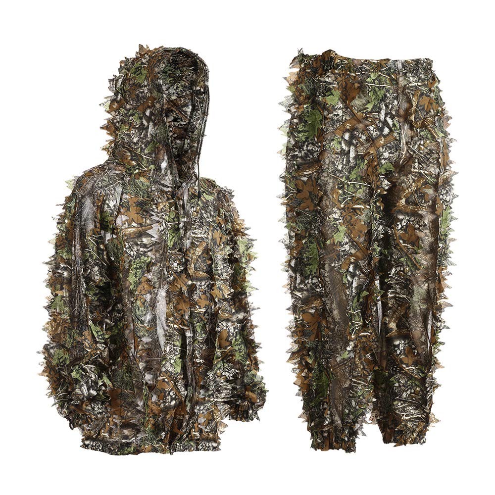 Ghillie Suit Gilly 3D Leafy Camo Cloth Youth Hunting Airsoft - EAmber Official Imagery - 1