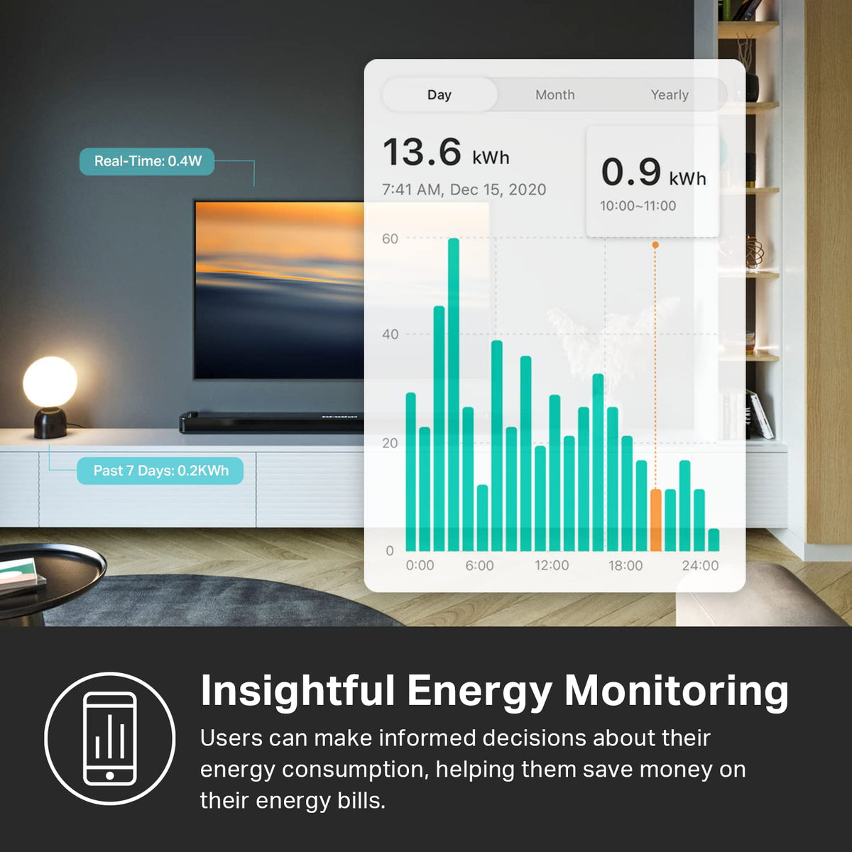 Kasa Matter Smart Plug with Energy Monitoring KP125MP2 15A - Premium Selection Official Imagery - 6
