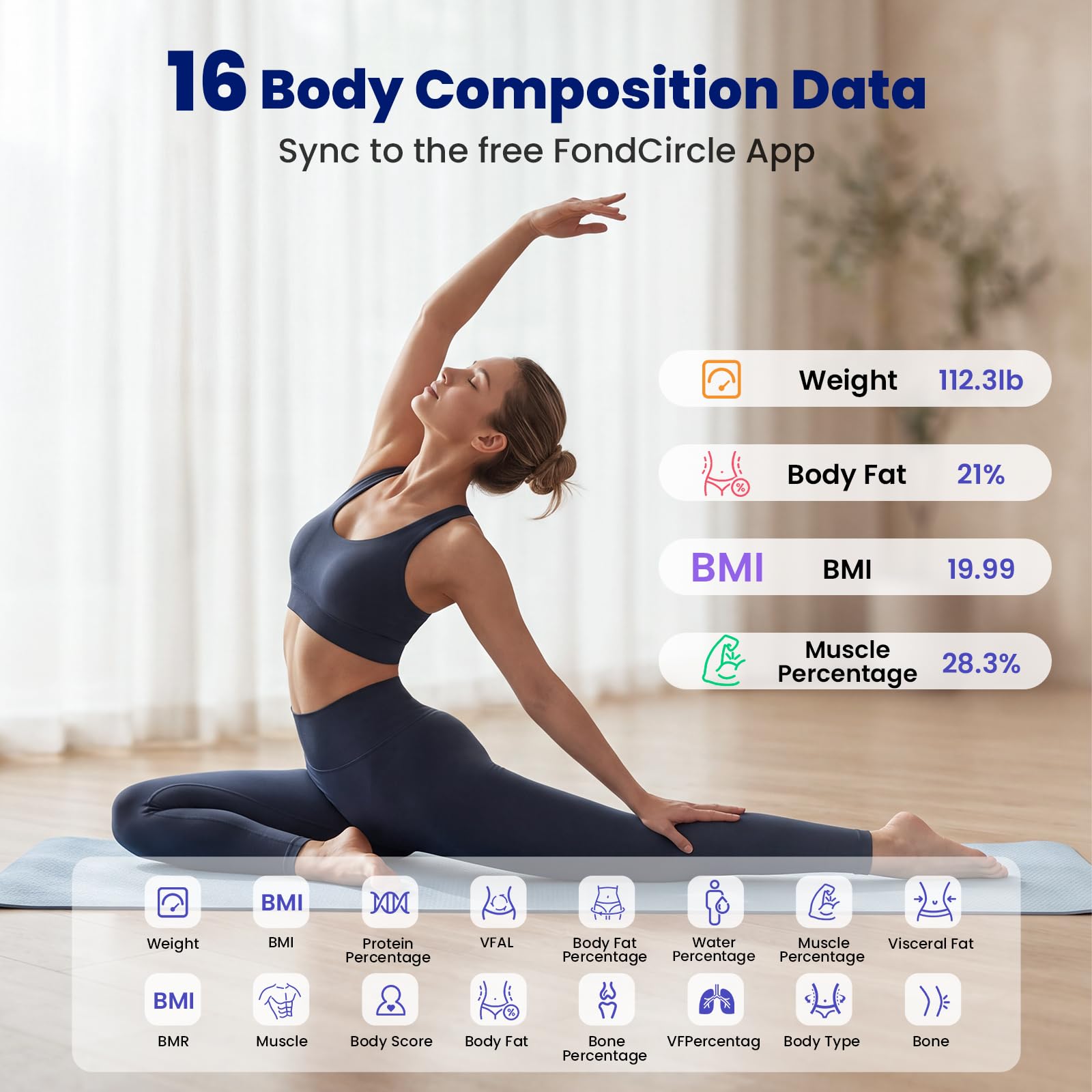 FondCircle Smart Scale for Body Weight for Home Use - FondCircle Official Product View 5