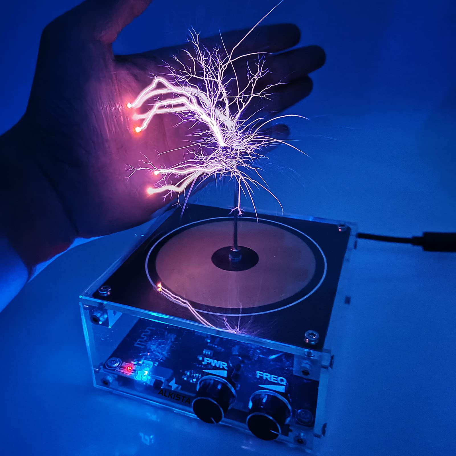 ALKISTA Tesla Coil Musical Speaker Plasma Storm Cool Desktop - Product Imagery