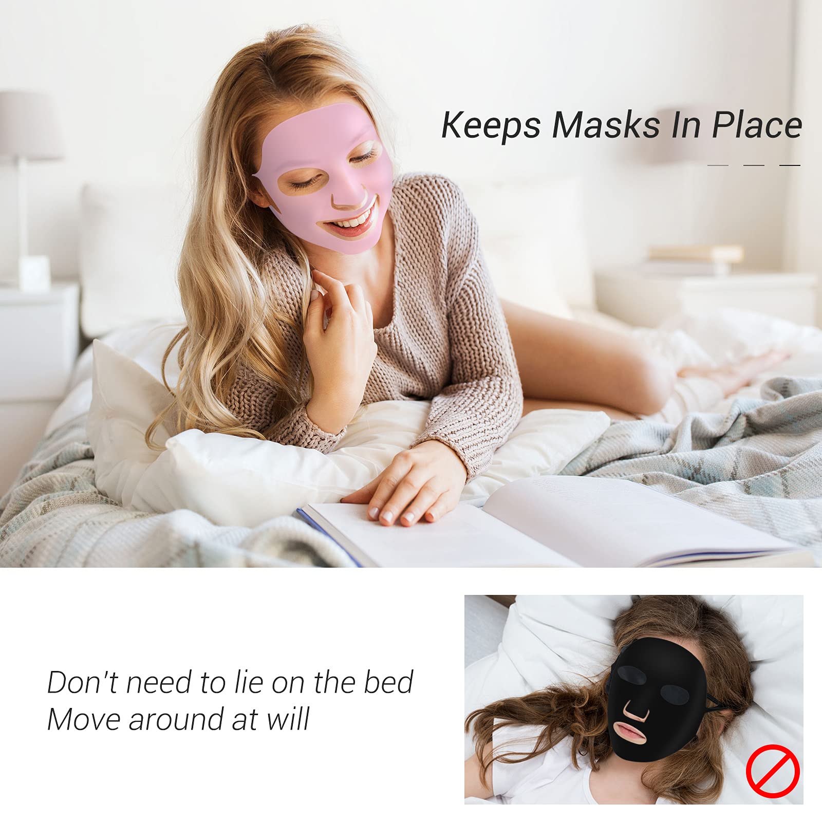 Maitys 5 Pcs Reusable Silicone Face Mask Cover for Sheet Mask, - Maitys