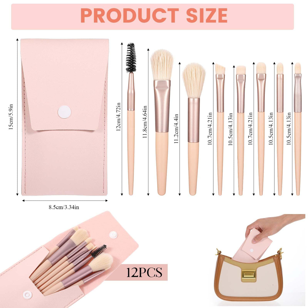 36 Set Travel Size Makeup Brushe Set Mini Face Make Up - Telooco Official Imagery - 3