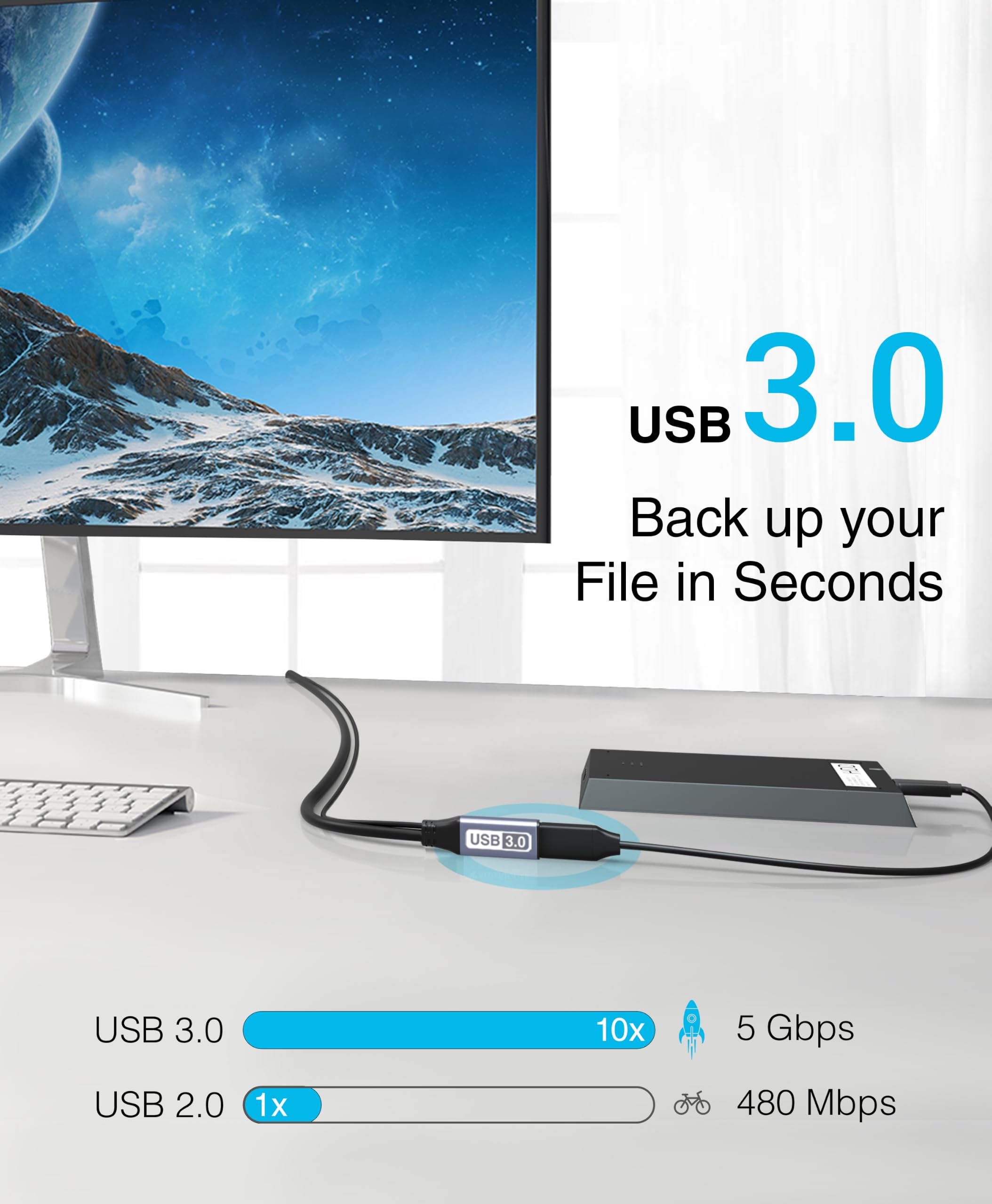 BlueRigger Active USB 3.0 Extension Cable 32FT - Long USB Extension Cable for - BlueRigger Official Product View 8