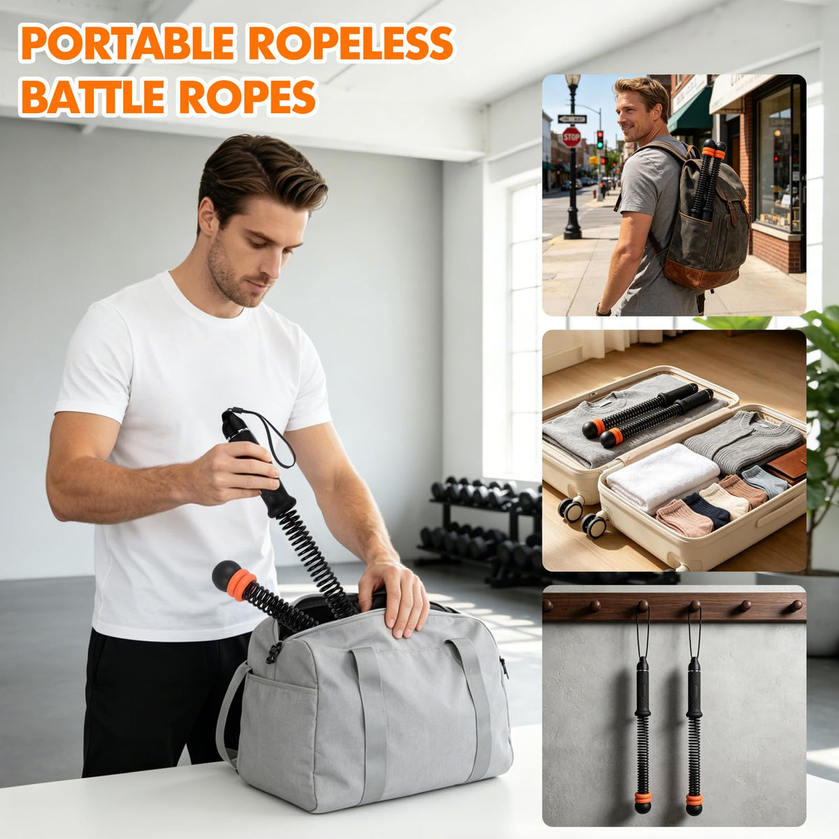 Adjustable Weighted Cordless Battle Ropes for Home Gym HIIT - STARIFC Official Imagery - 8