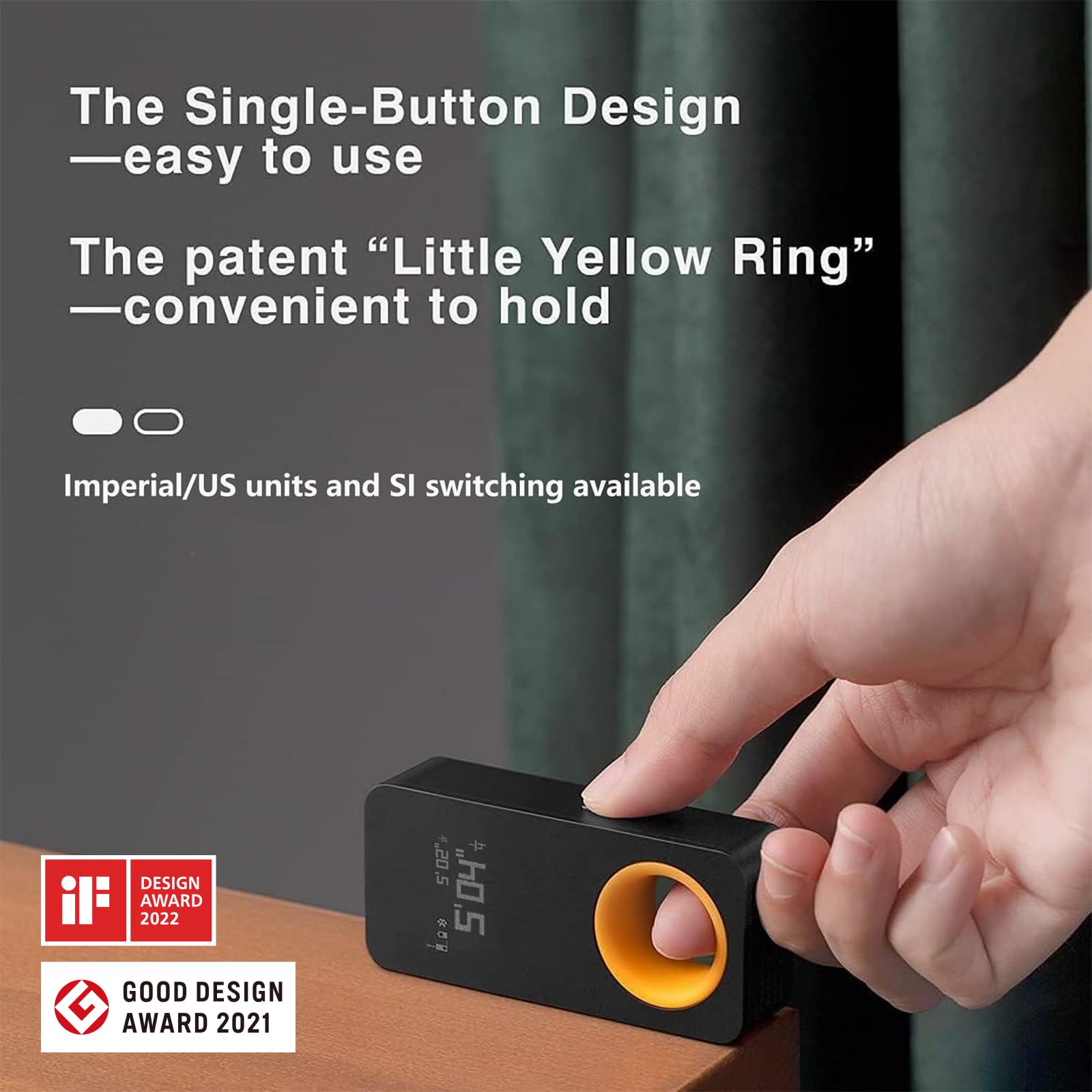 HOTO Pocket-Size Laser Measuring Tool, EDC Gadget Birthday Gift f by HOTO - Angle View 3