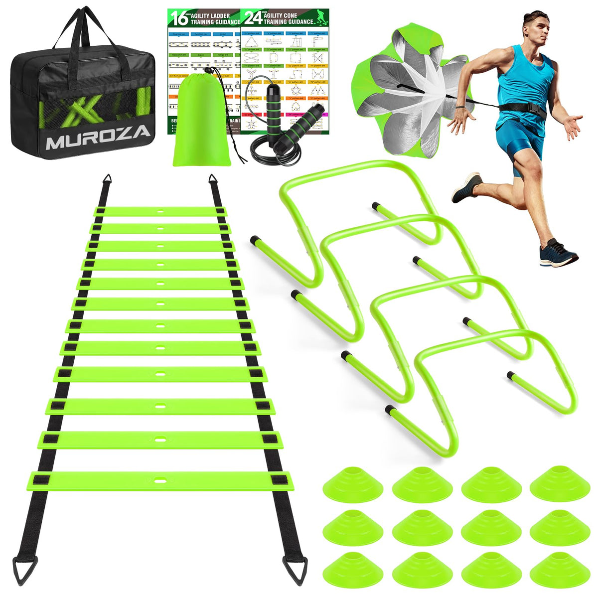 Agility Ladder Agility Speed Training Equipment Set 20ft - MUROZA Official Imagery - 2