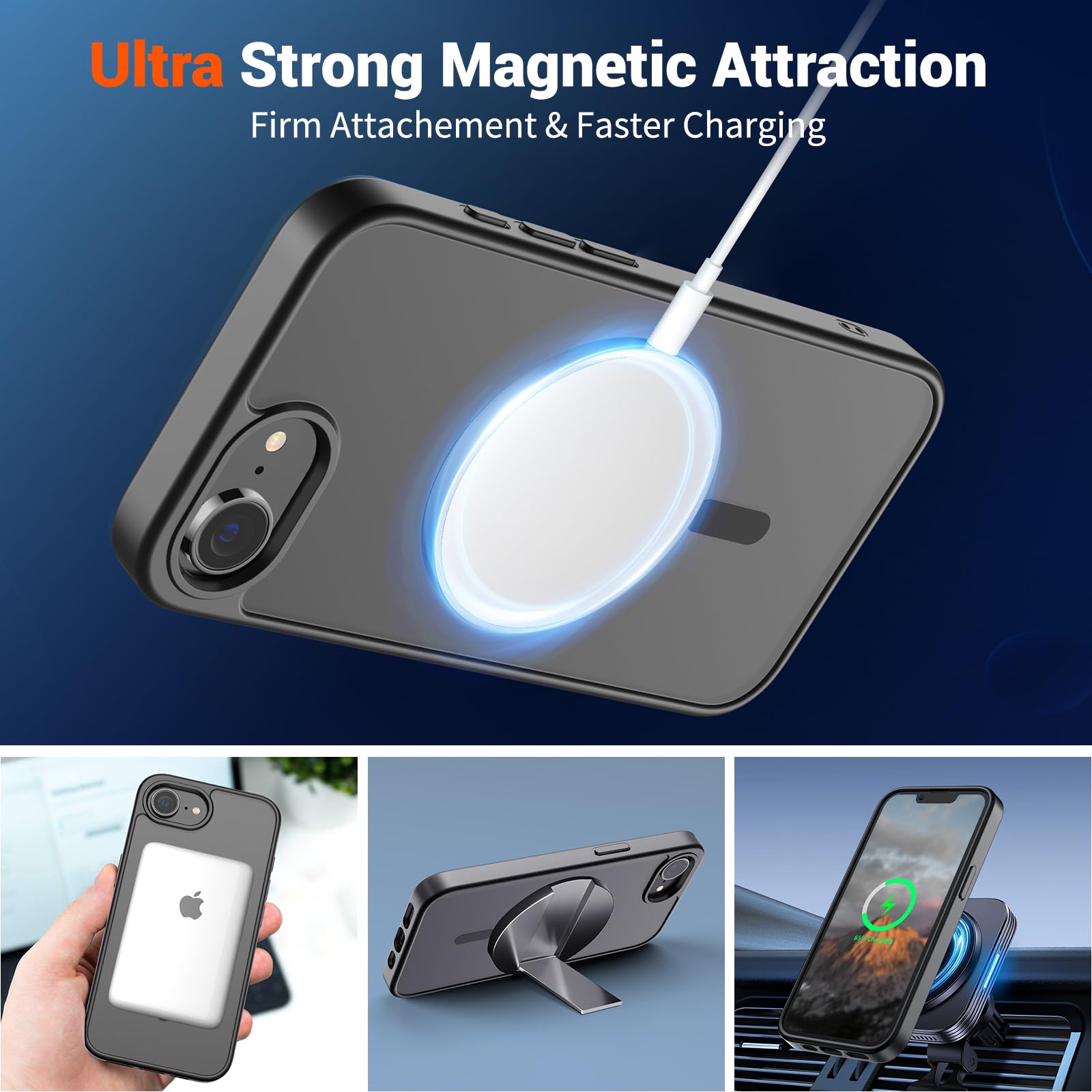 SUPFINE Magnetic for iPhone 17e Case - iPhone 16e Case Black - SUPFINE Official Product View 5