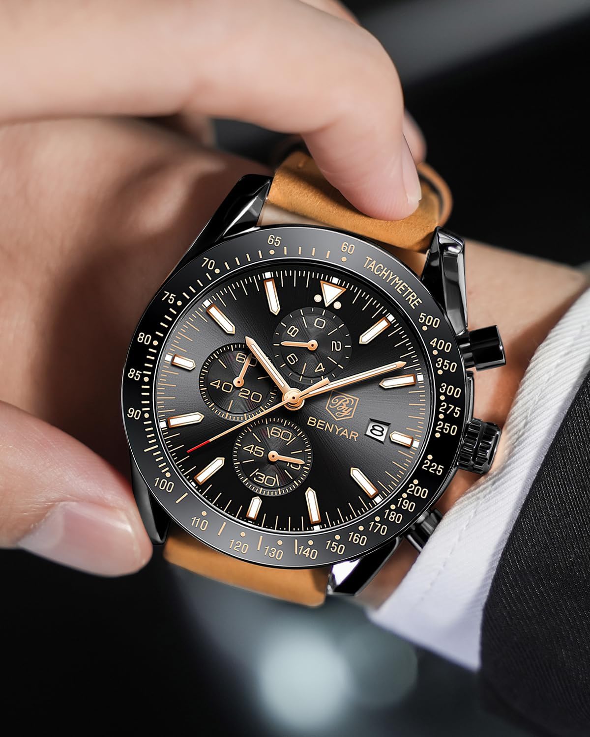 BENYAR Men's Chronograph Quartz Watch – Waterproof & Luminous