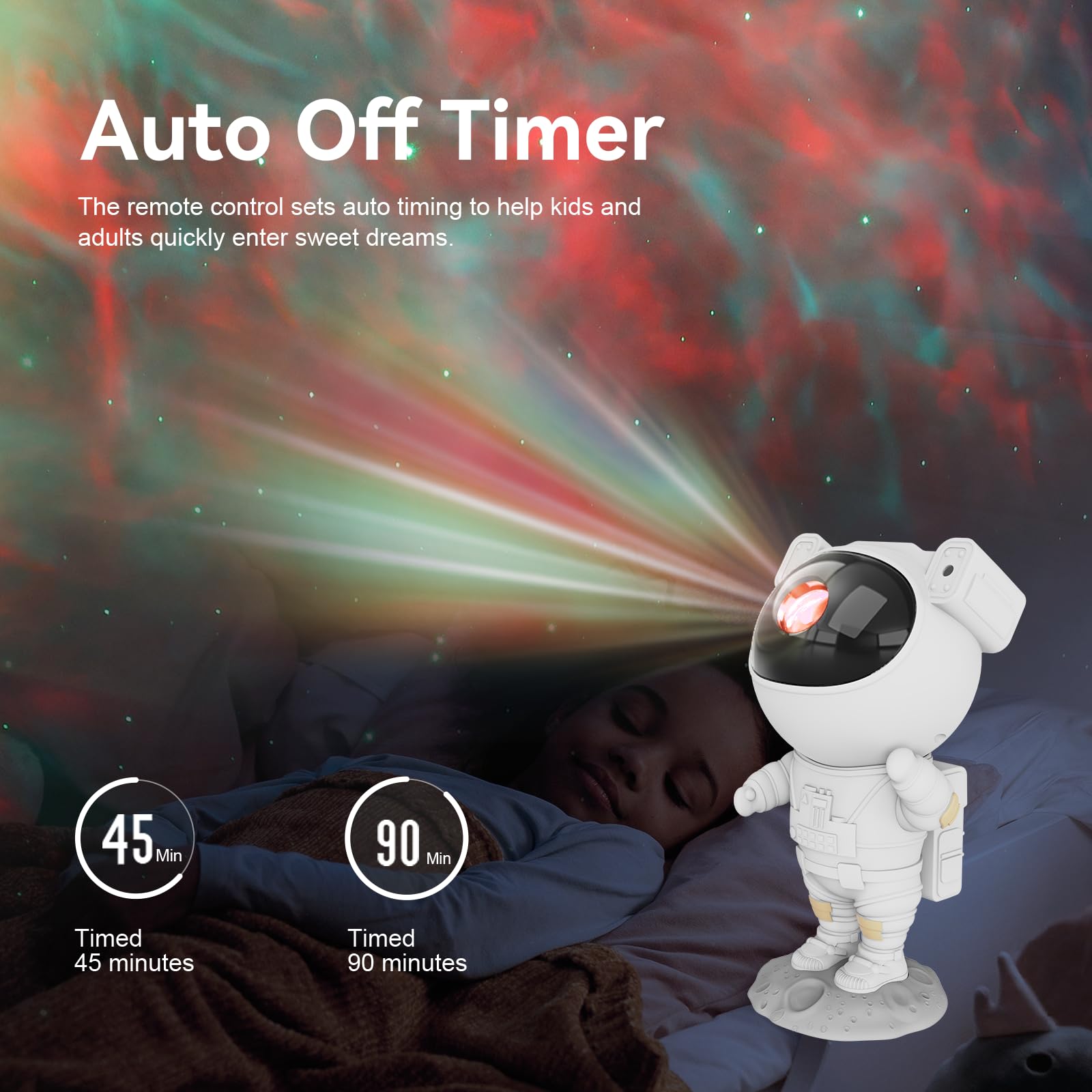 Mooyran Star Projector Galaxy Night Light - Astronaut Space Proje by Mooyran - Angle View 6