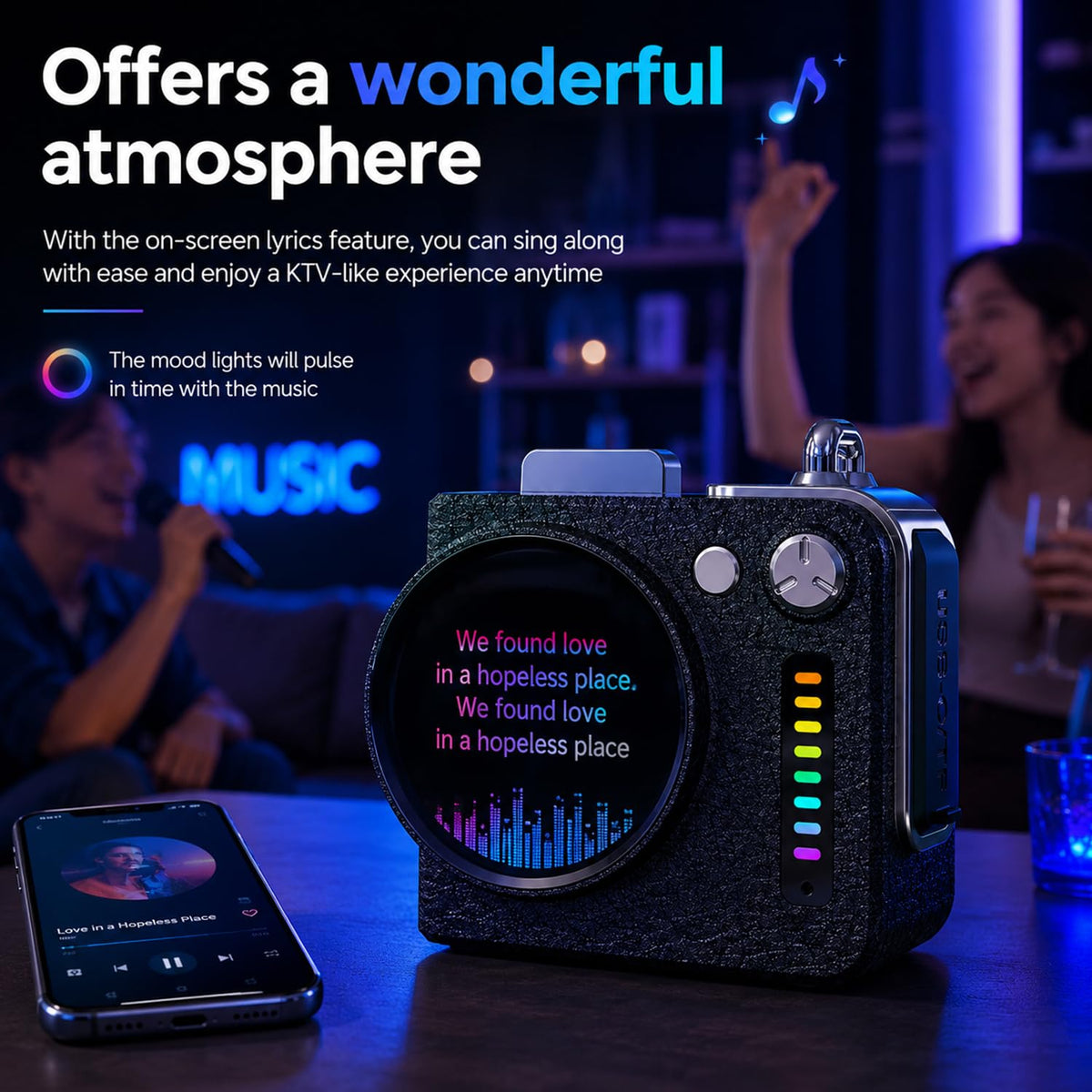 WARMLIFE Portable All in One Bluetooth Speaker with - WARMLIFE Official Imagery - 5