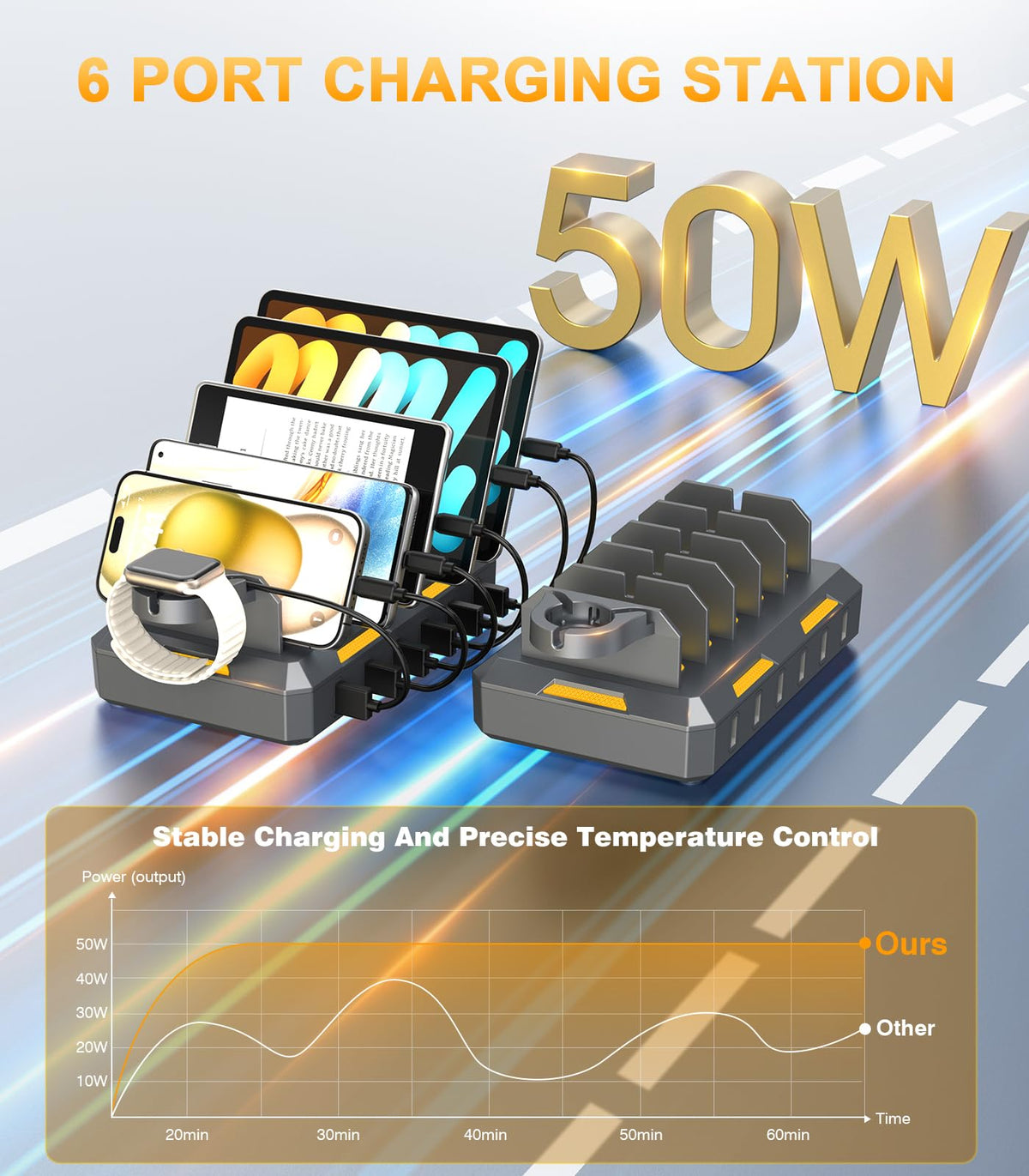 Charging Station for Multiple Devices 50W Charger Dock - CREATIVE DESIGN Official Imagery - 4