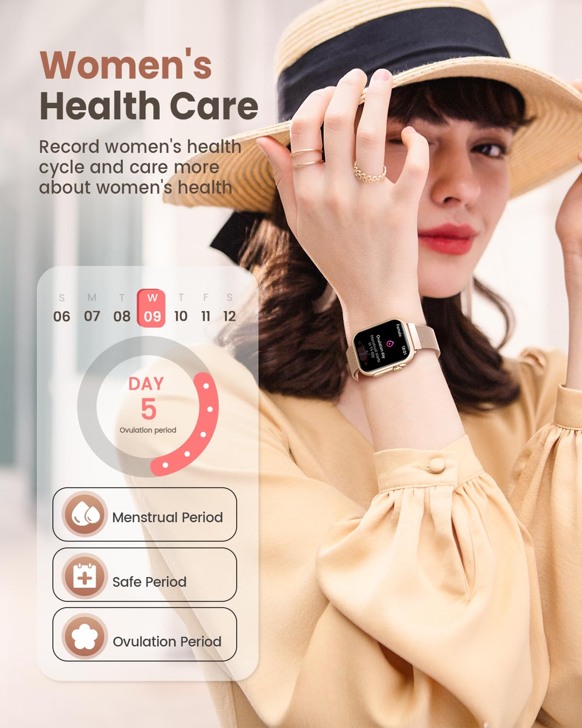 SWGOTA Smart Watch for Women for iPhone Android:1.85" Smartwatch Fitne - View 9