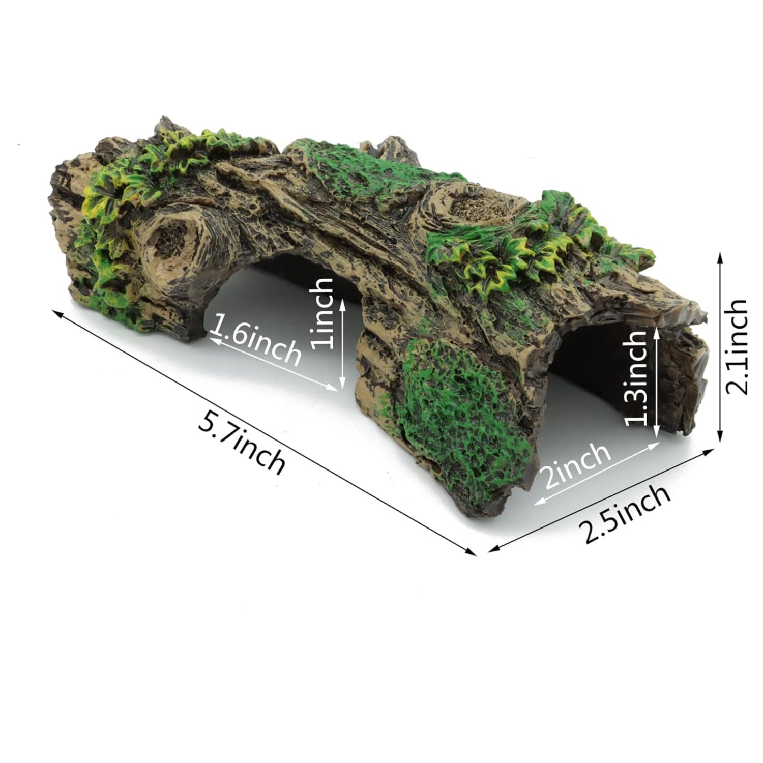 JIH resin hollow tree trunk ornament for aquariums, betta fish house decoration with natural wood appearance