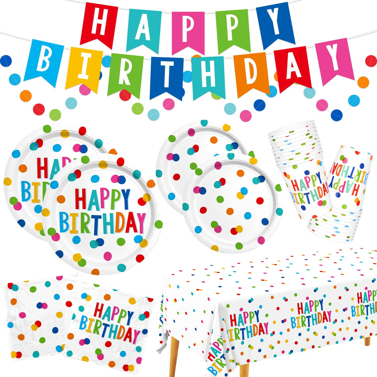 Happy Birthday Decorations Happy Birthday Party Supplies Set - Gatherfun Official Imagery - 1