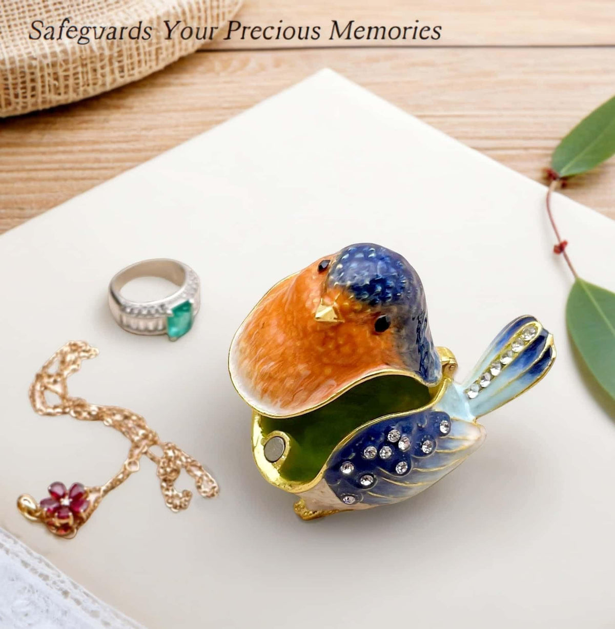 Robin Bird Jewelry Trinket Boxes Hinged Ring Box Collectible - JWT Astyle Official Imagery - 6