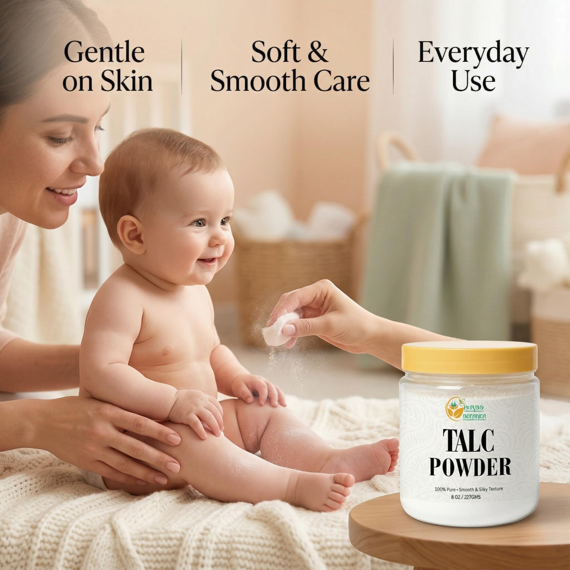 Herbs Botanica Talcum Powder Unscented 8 oz - Herbs Botanica Official Product Imagery - 7