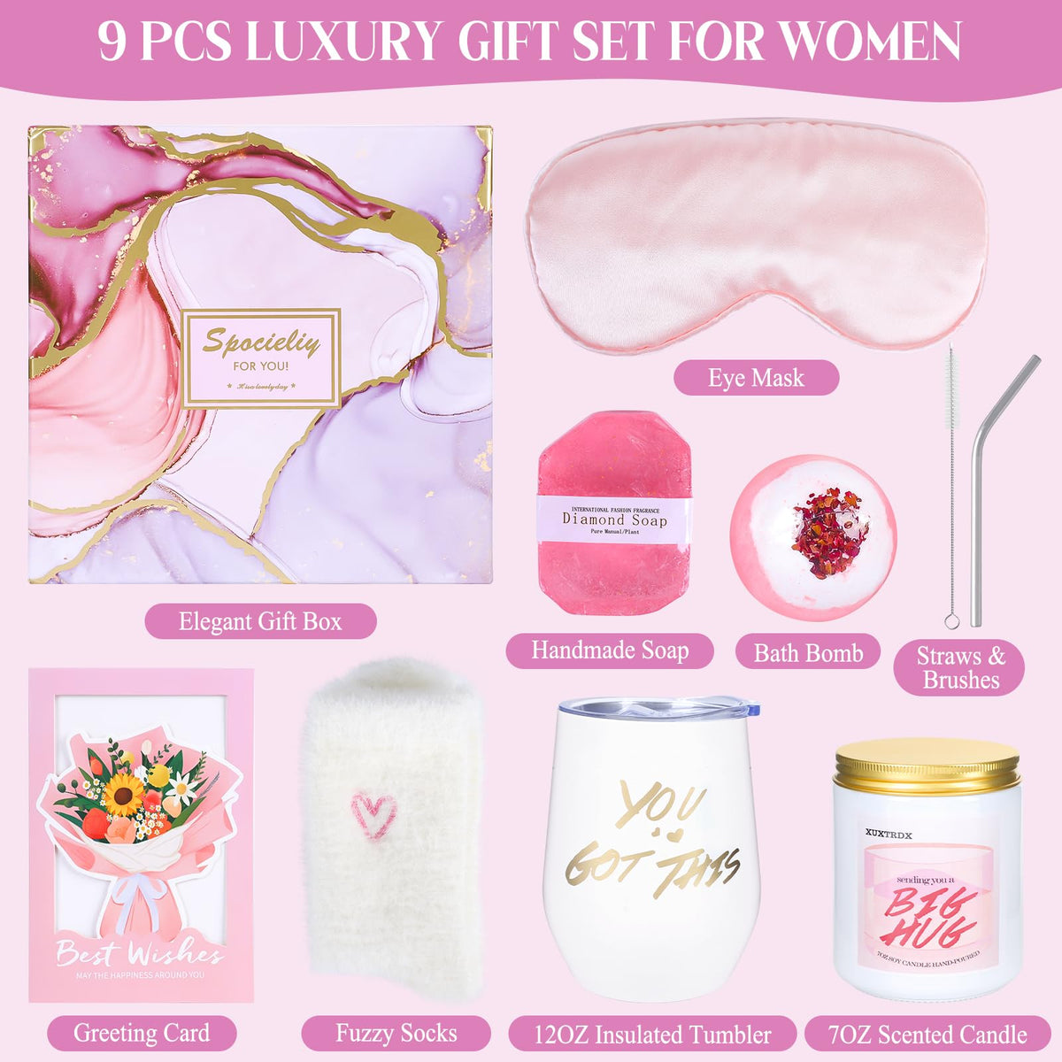 Birthday Gift for Women XUXTRDX Set of 9 Get Well Soon Gift - XUXTRDX Official Imagery - 3