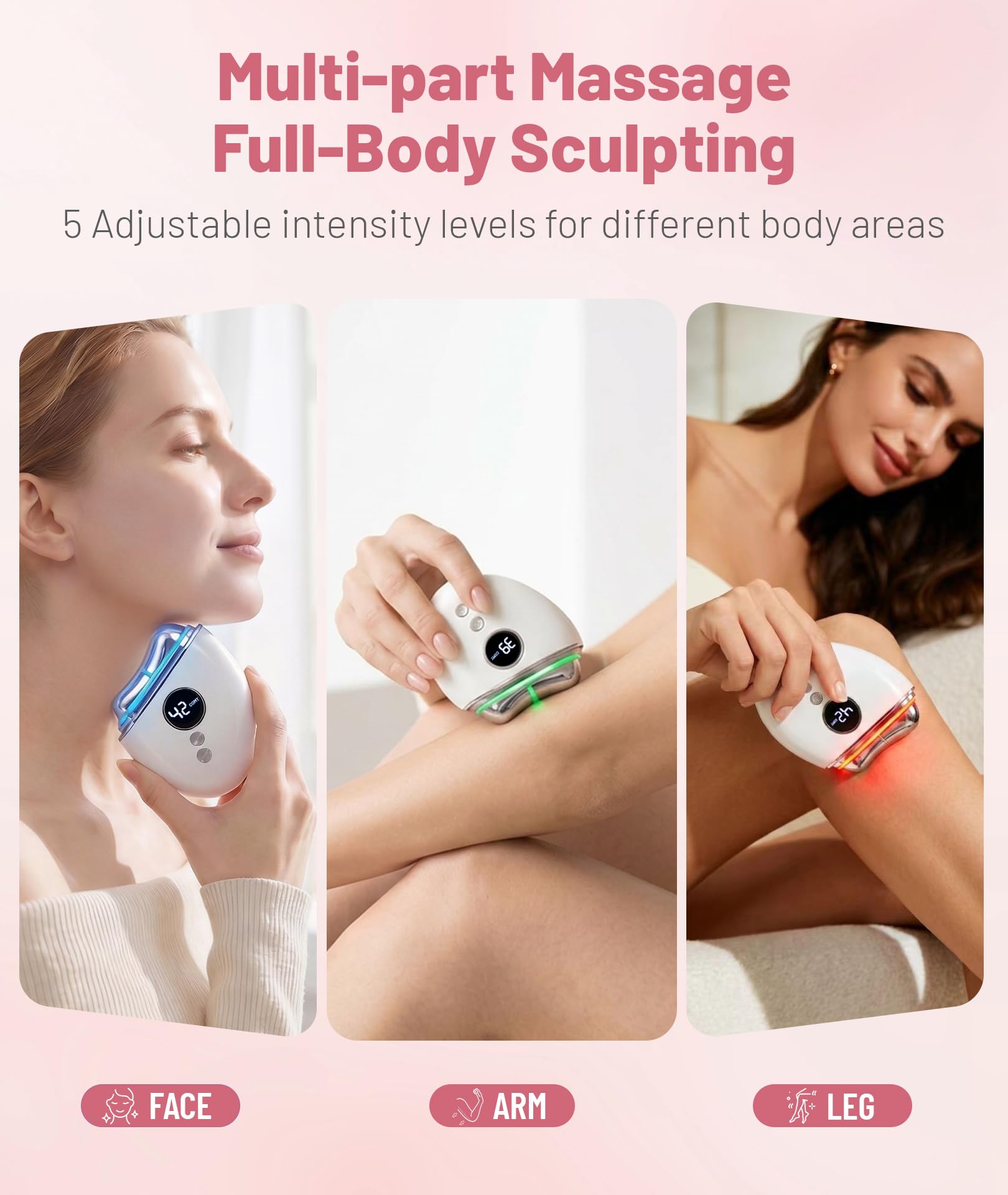 4 in 1 Red Light Therapy for Face and Neck Gua Sha Facial - Jobazok Official Imagery - 5