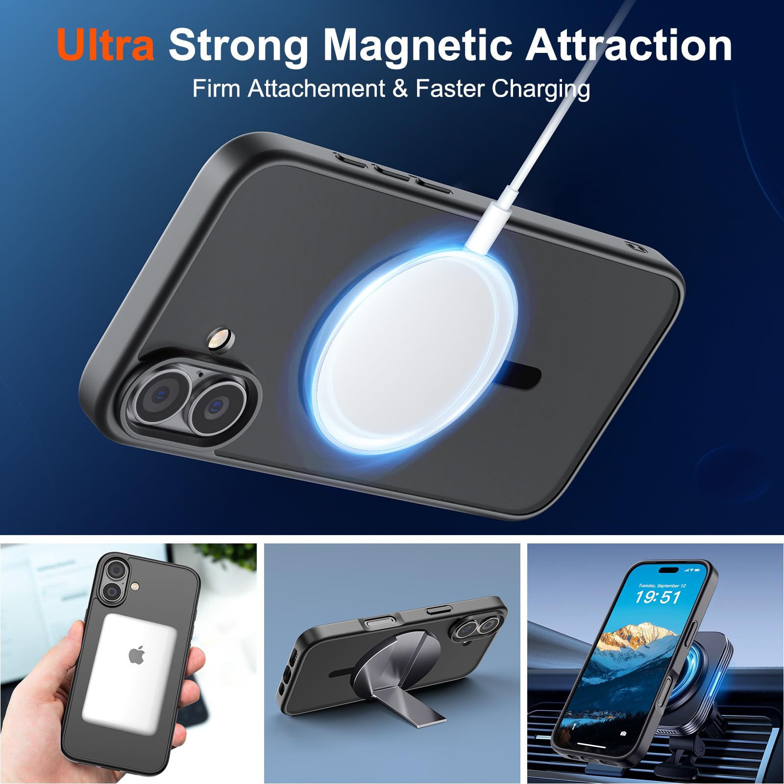 SUPFINE Magnetic for iPhone 17 Case Black with Screen Protector - SUPFINE Official Product View 5