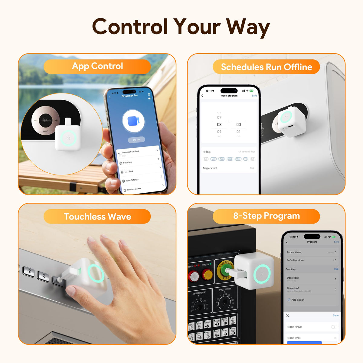 Fingerbot Pro Smart Button Pusher Bluetooth Robot Button - ORYZIC Official Imagery - 6