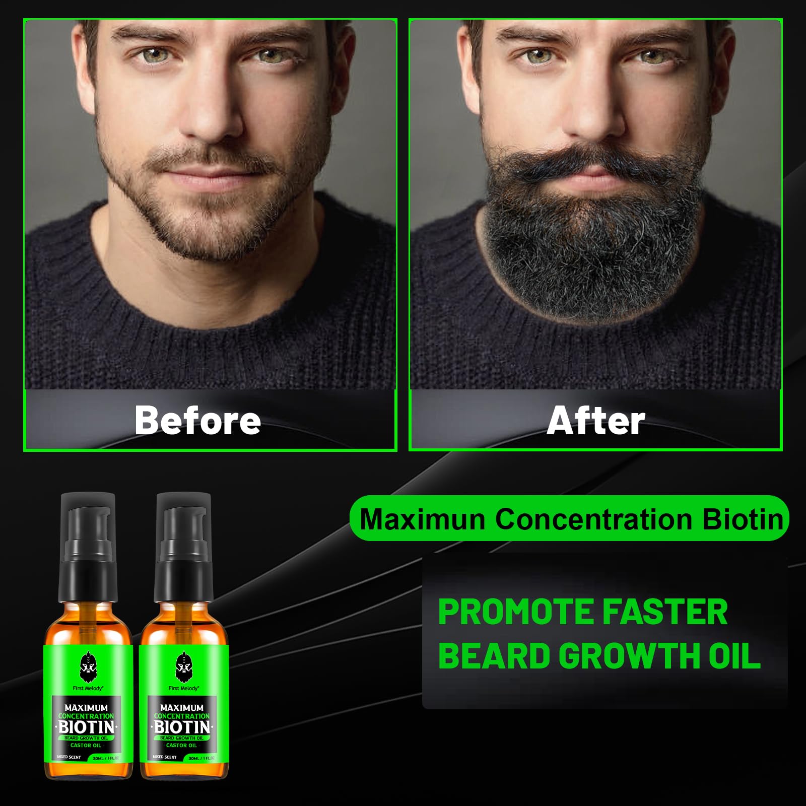 Beard Oil Maximun Thickening Biotin with Castor Oil and - First Melody Official Imagery - 3