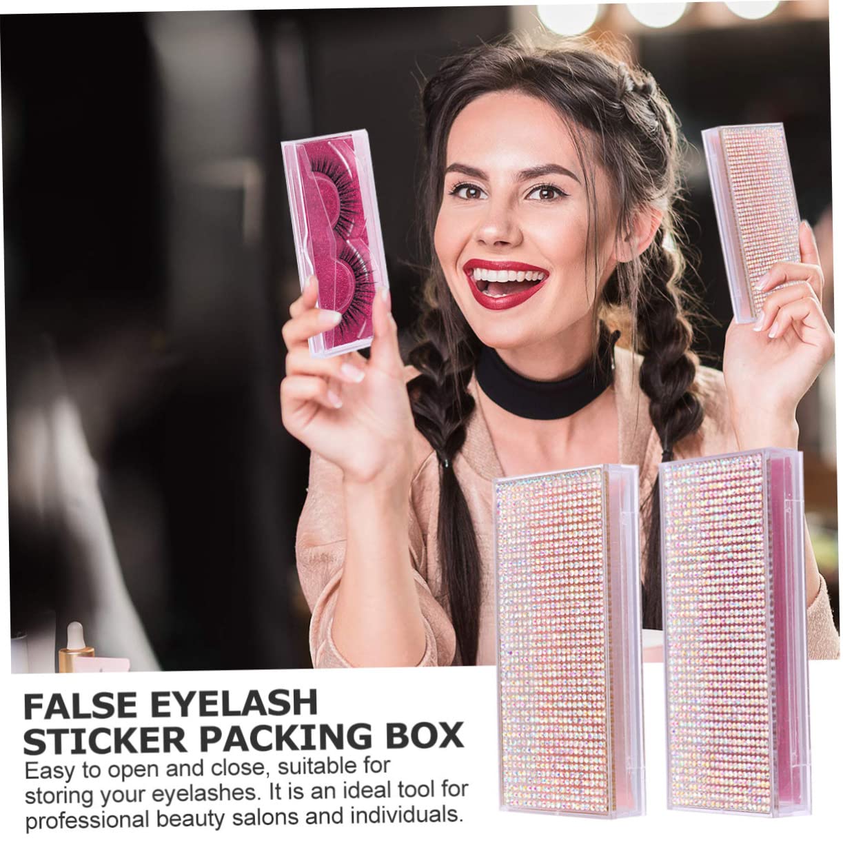 VINTORKY 2pcs Volume Lashes Case False Eyelash Container Candy Storage Boxes Eyelash Organizer for Salon Home