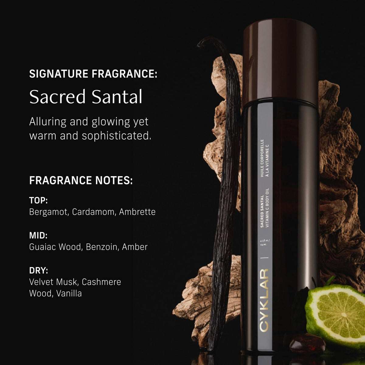 CYKLAR Vitamin C Body Oil for Women Men Sacred Santal - CYKLAR Official Imagery - 5