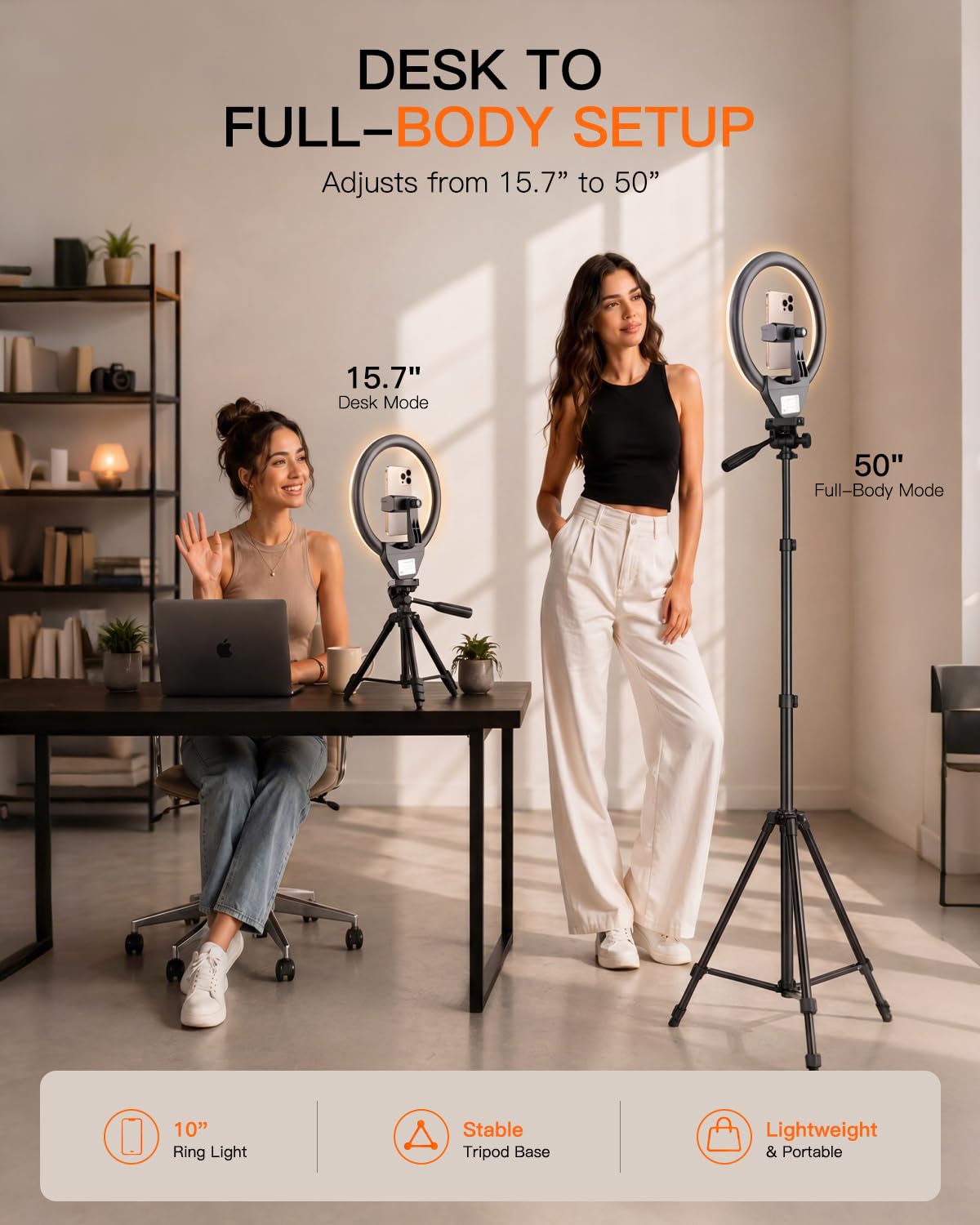 SENSYNE Ring Light with Stand 50 Phone Tripod with Wireless - SENSYNE Official Imagery - 6