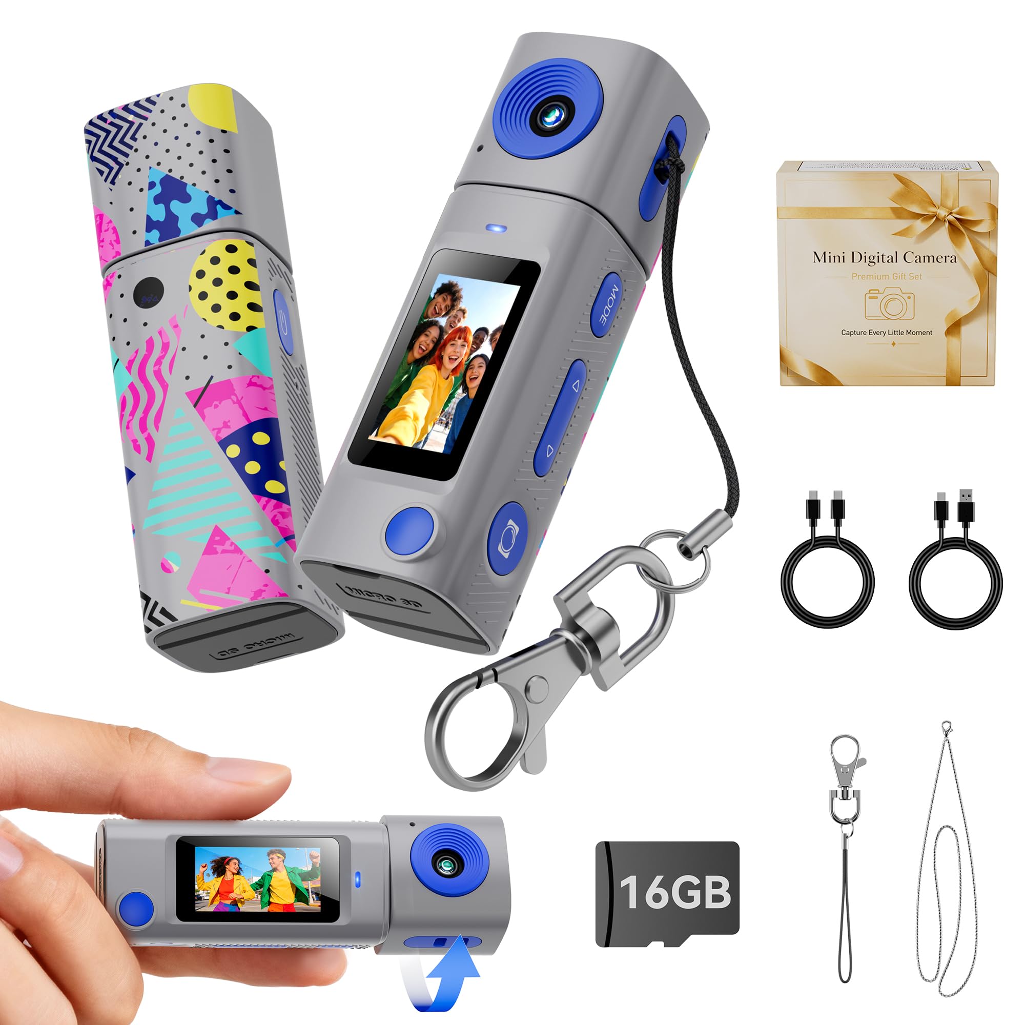 AUCAKU Mini Keychain Digital Camera:2K Digital Mini Camera with 1 - AUCAKU Official Product View 10