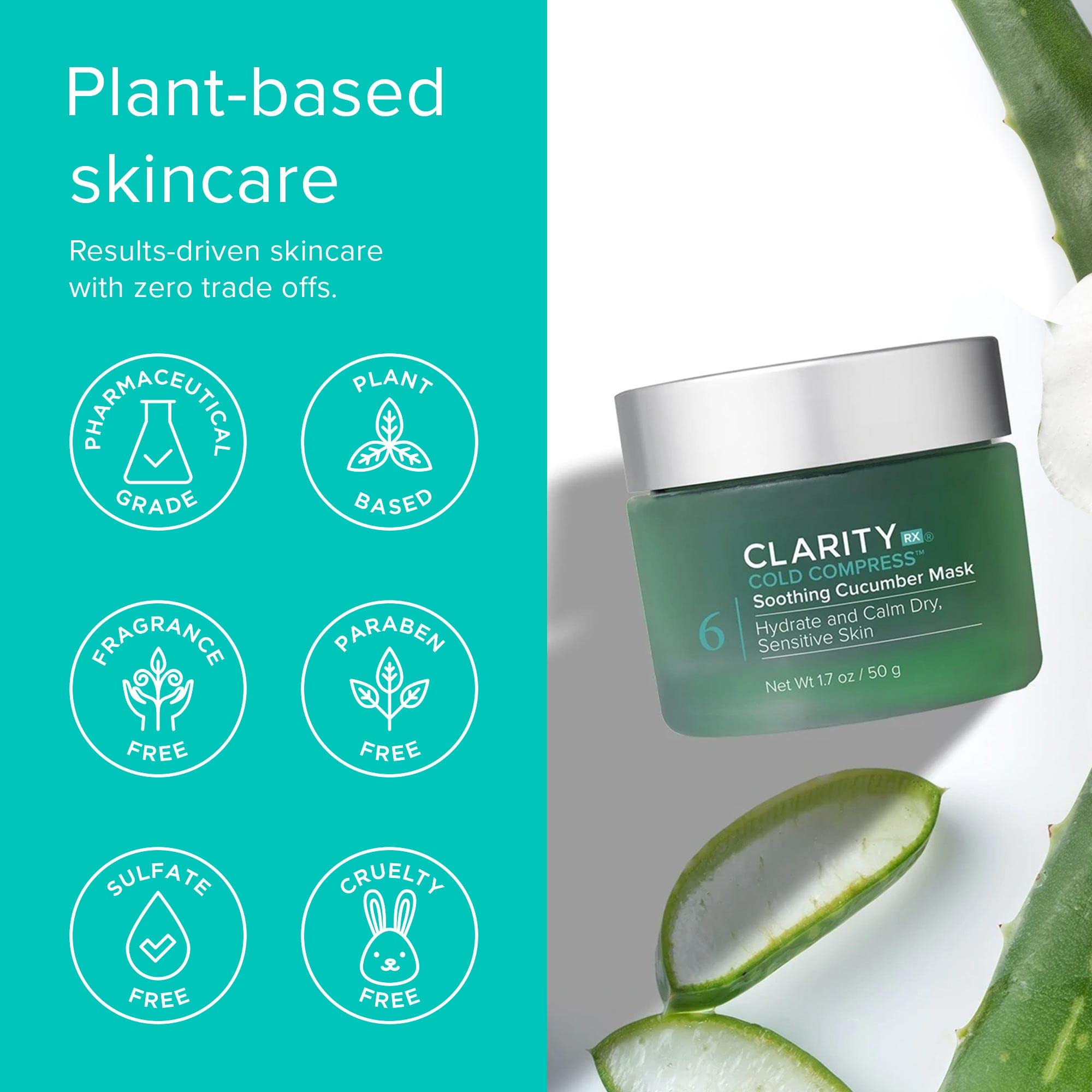 ClarityRx Cold Compress Soothing Cucumber Face Mask, Natural - Generic