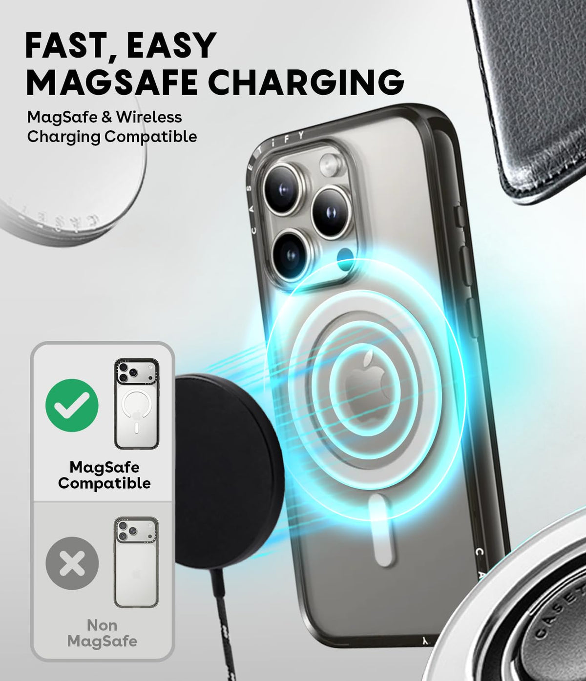 CASETiFY Magnetic for iPhone 16 Pro Max Case PC TPU Black - CASETiFY Official Imagery - 6