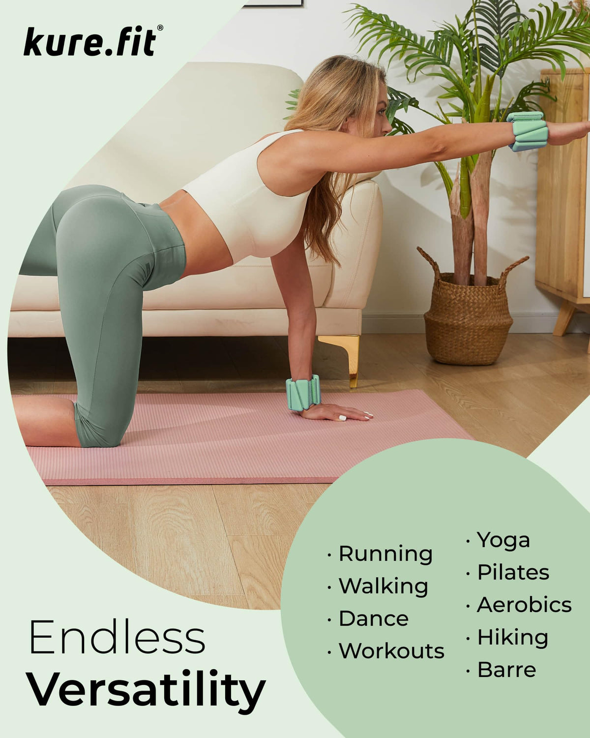 Pilates Wrist Ankle Weights - kure.fit Official Imagery - 5