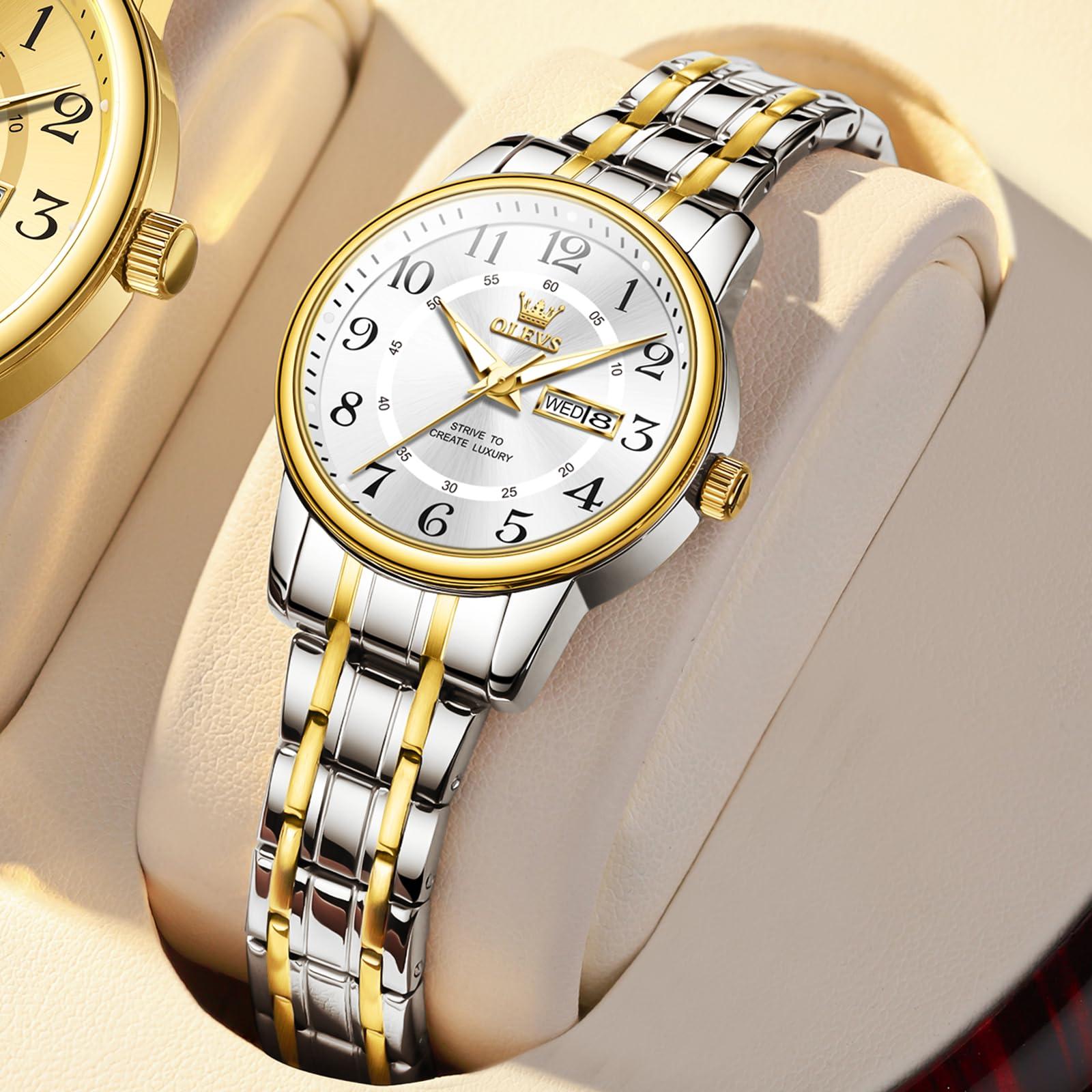 OLEVS Watches for Women Dress 30M Waterproof Long Band for Medium Wris - View 2