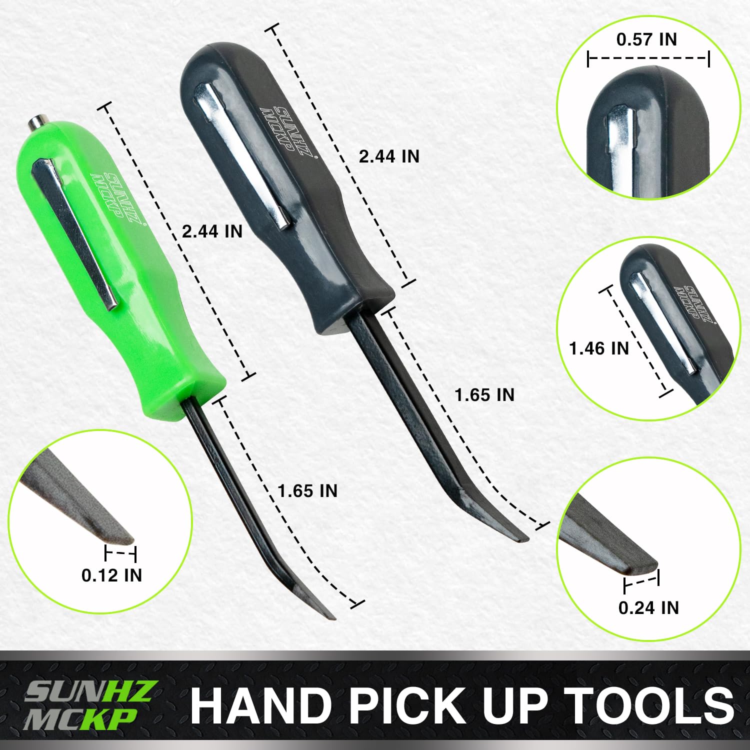 SUNHZ MCKP SUNHZMCKP 2 PCS Pocket Pry Bar Set, Mini Pry Bar Tool with Magnet Top - SUNHZ MCKP Official Product View 2